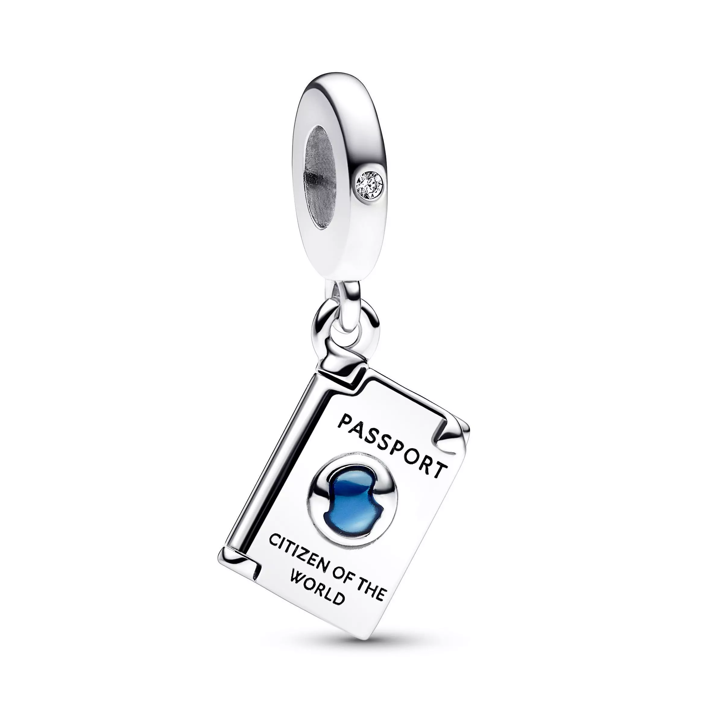 Gift Set Pulsera en Plata con Dije de Pasaporte en Plata y Murano Azul-2