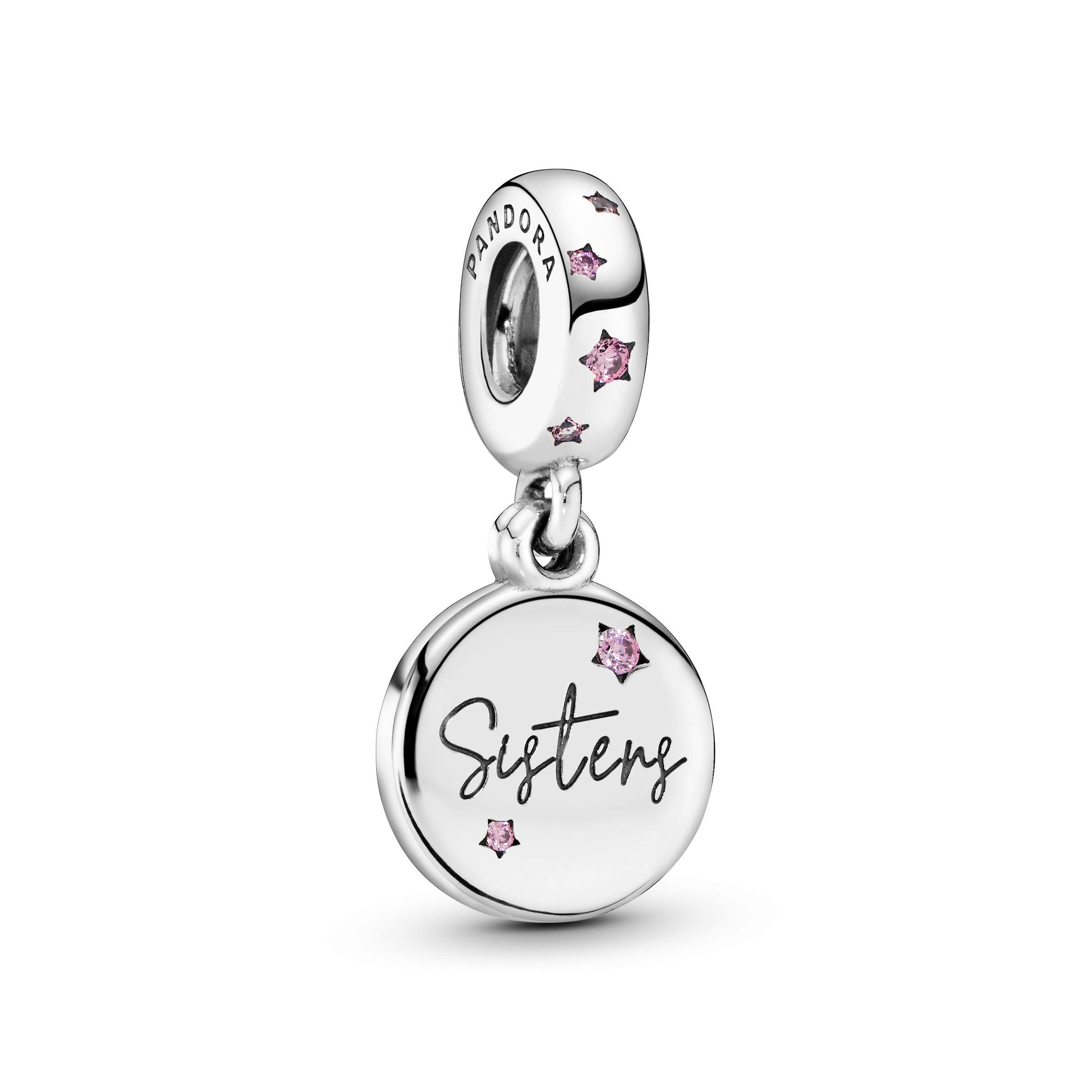 Gift Set Pulsera con Dije Hermanas Siempre y Clip Rosa-2