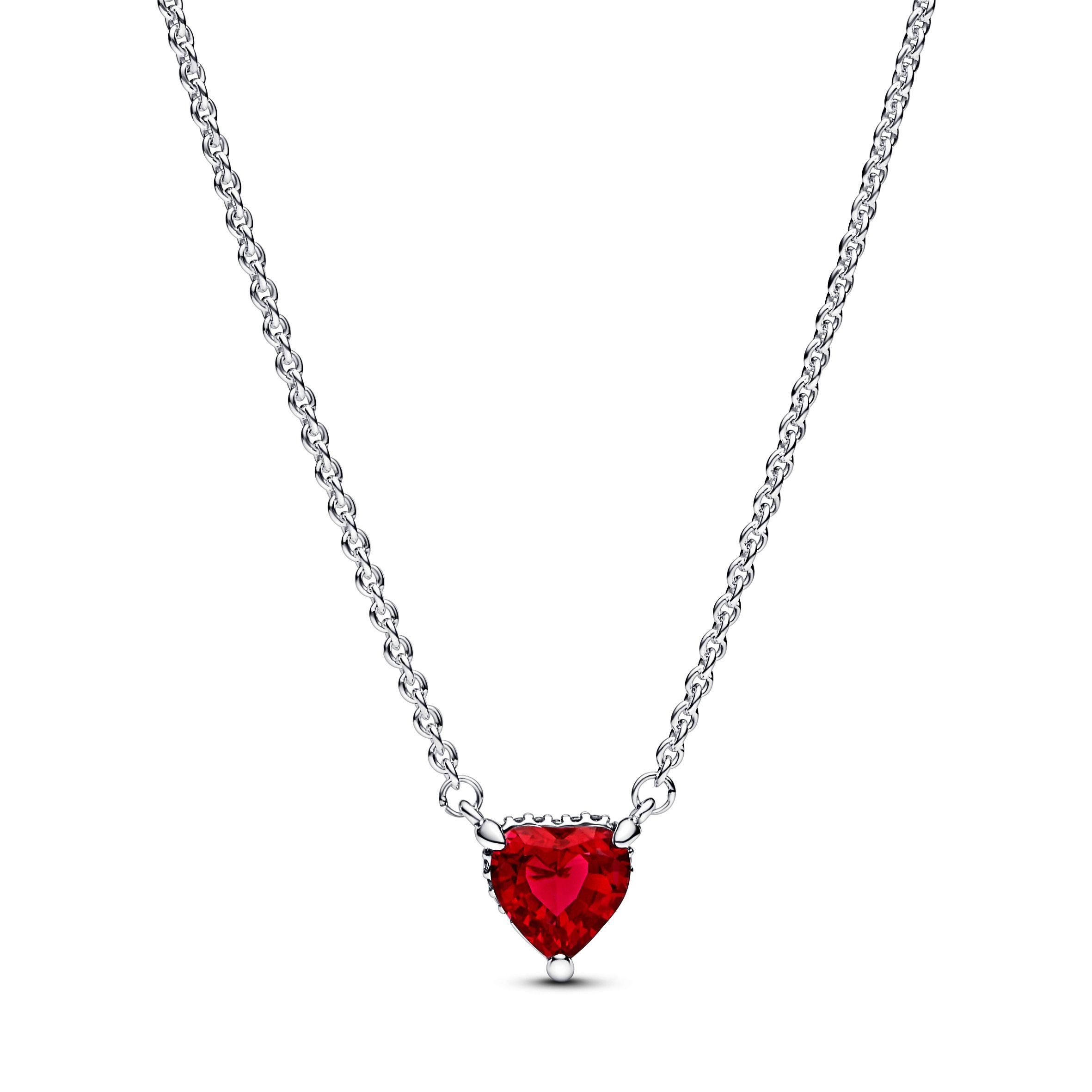 Collar Collier con Pendiente Halo de Corazón Reluciente-0