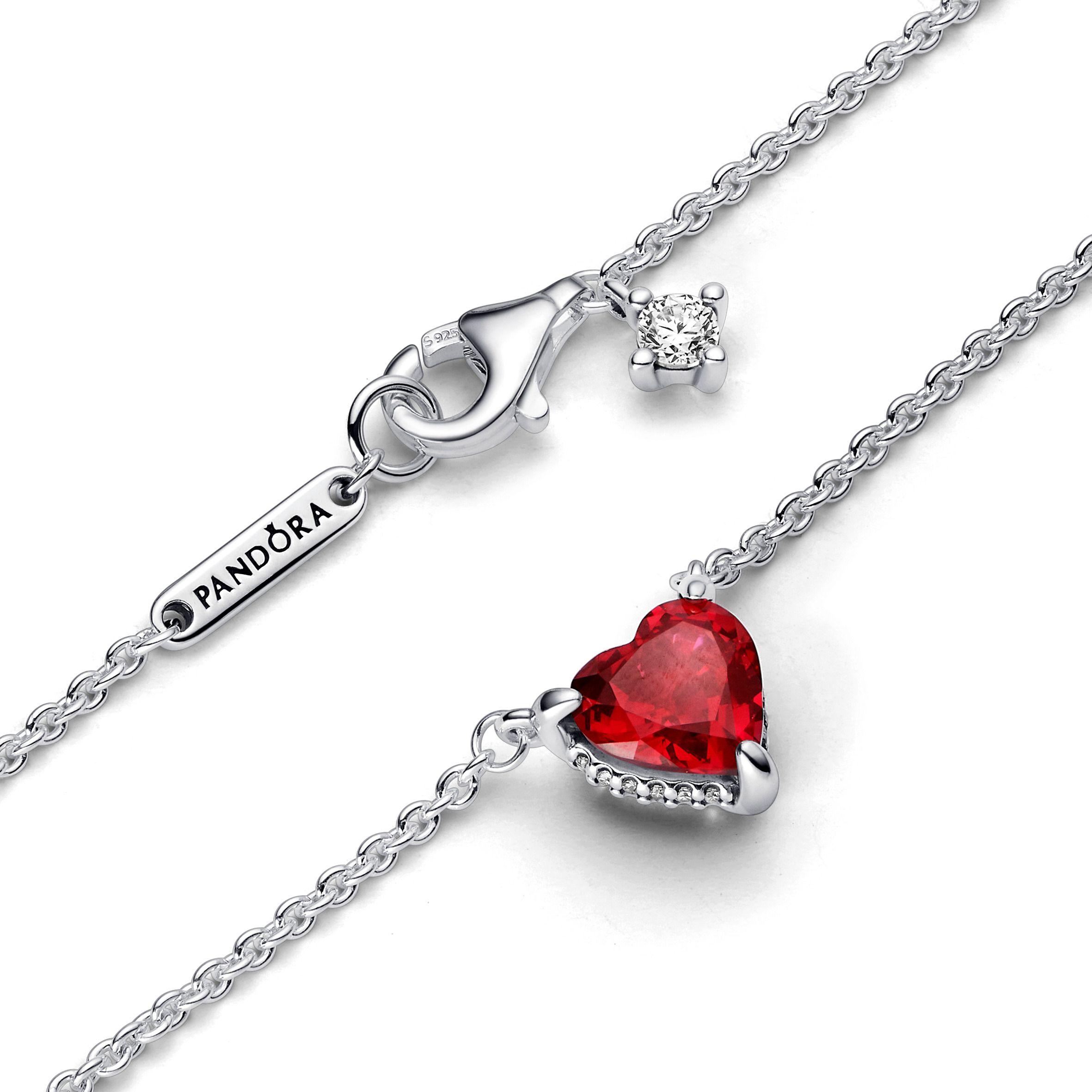 Collar Collier con Pendiente Halo de Corazón Reluciente-2