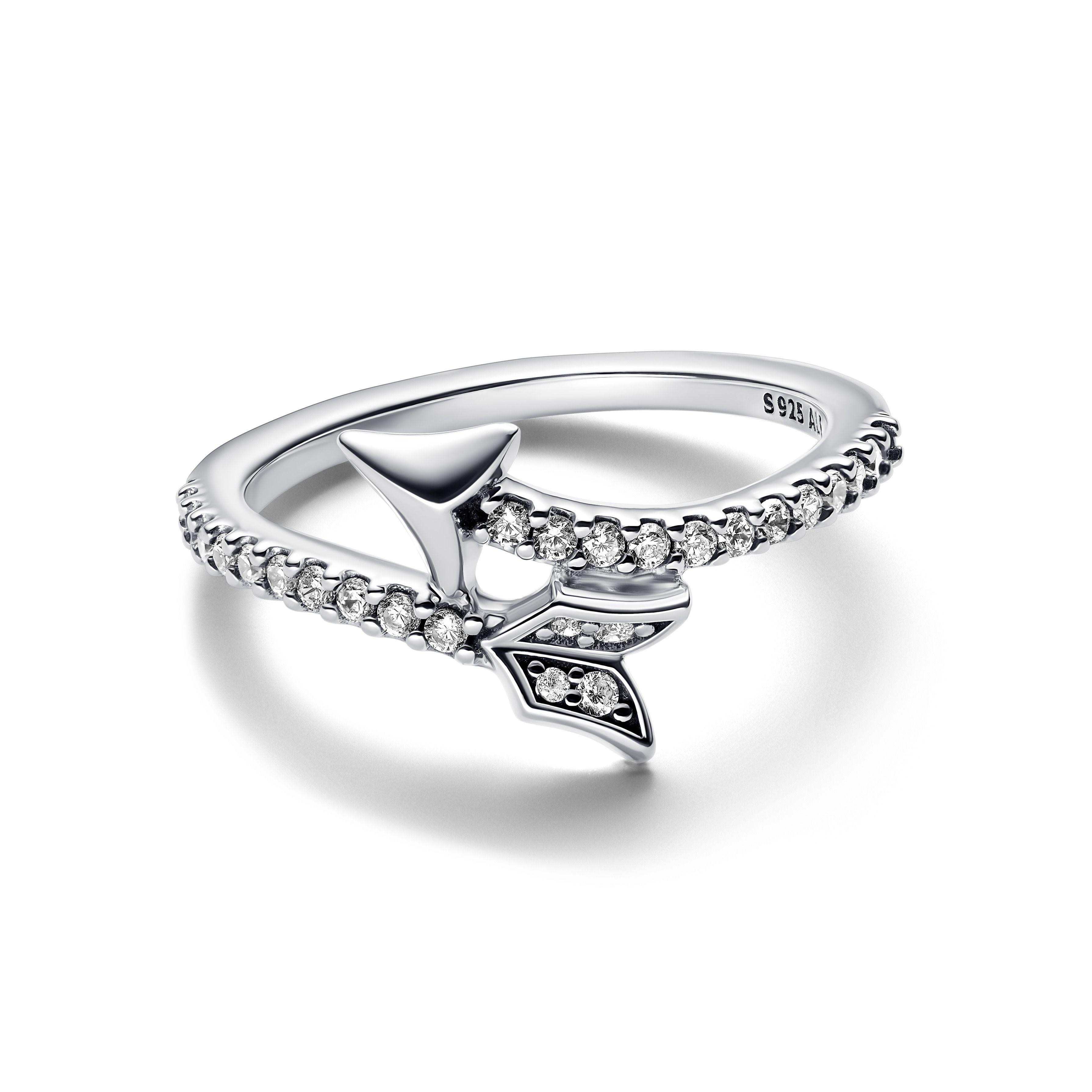 Anillo Flecha Brillante Circonia en Plata-0