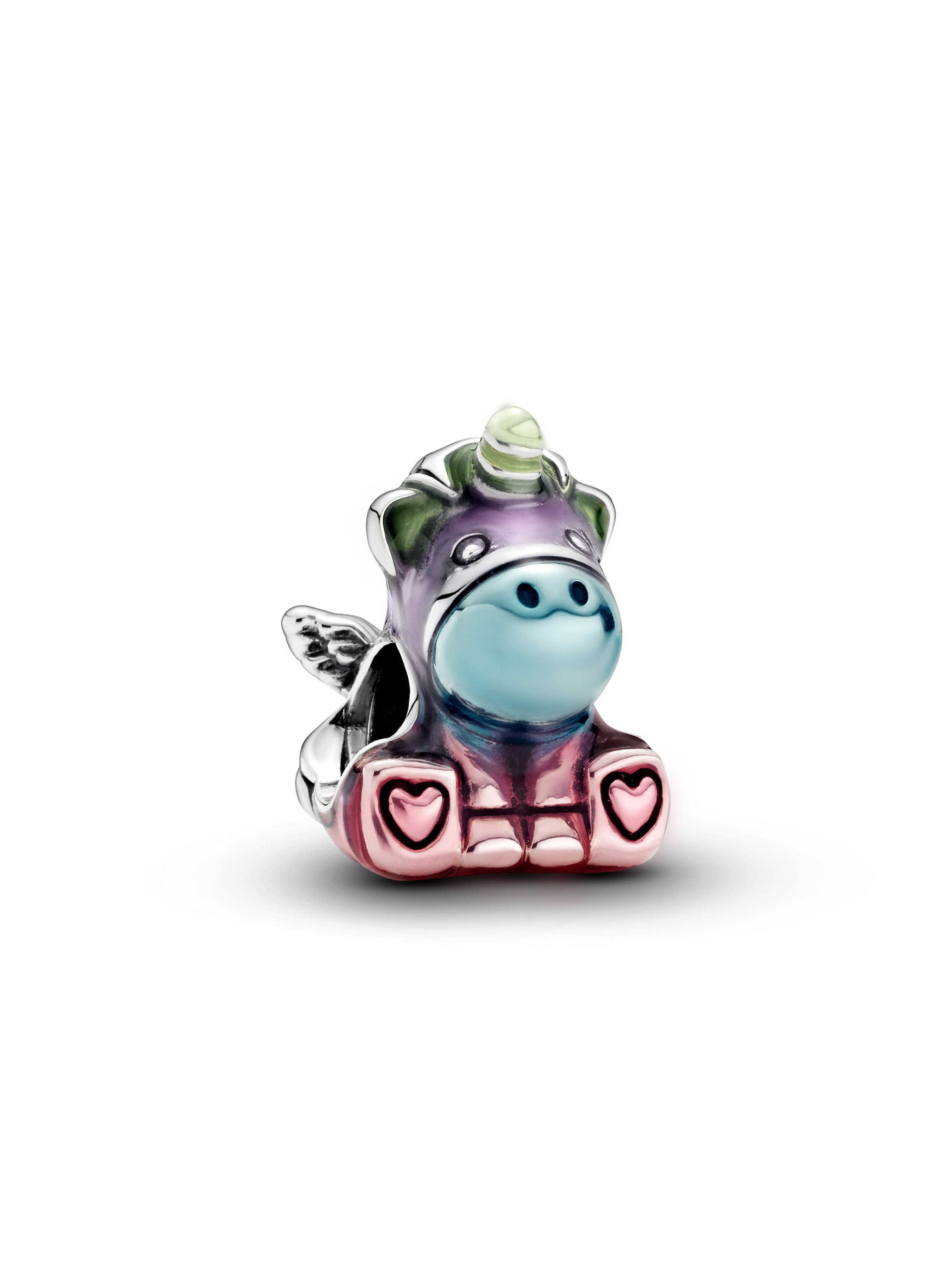 Charm Plata Bruno El Unicornio Colorido Arcoíris -0