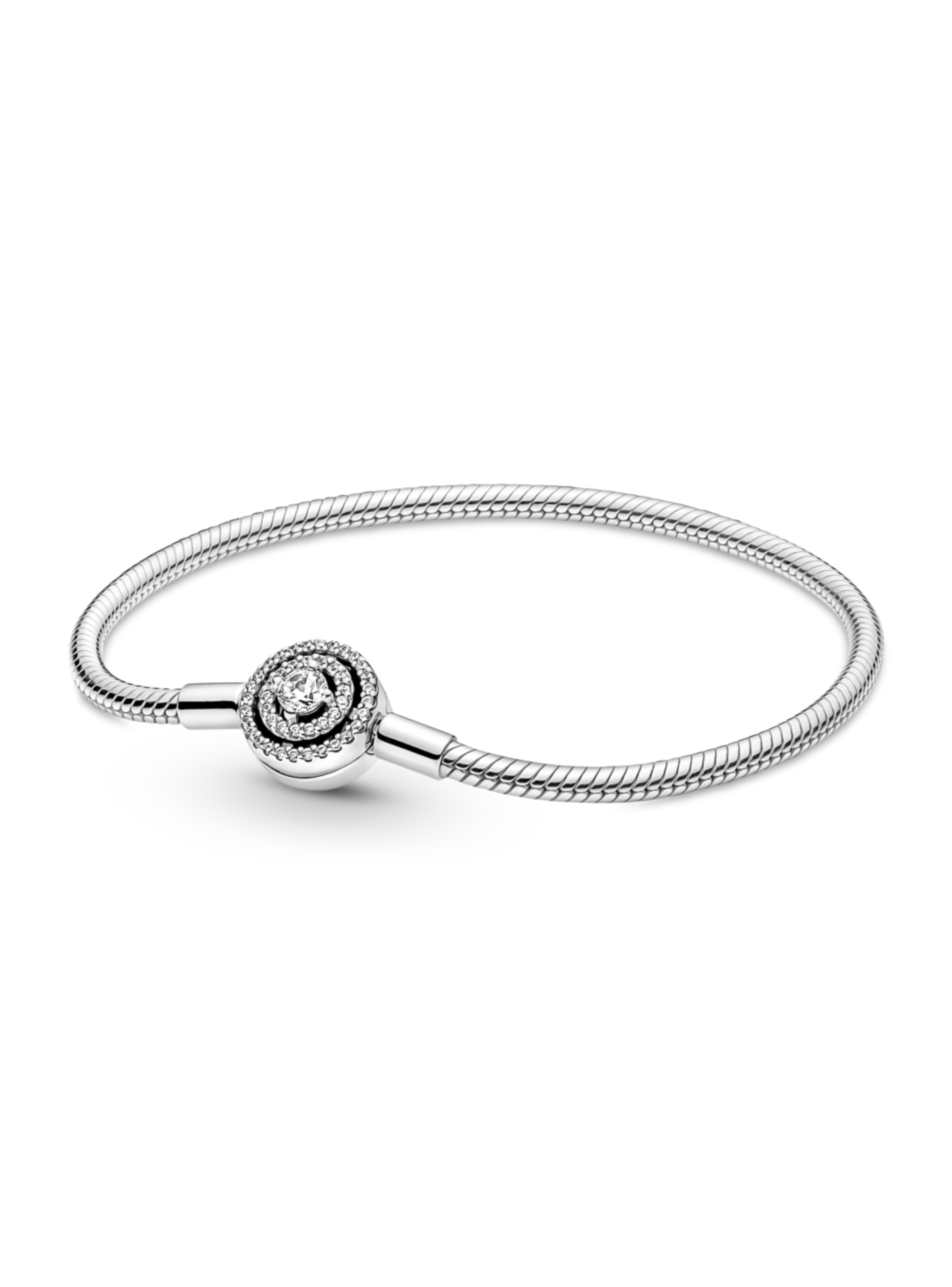 Brazalete en Plata  Momentos Cadena de Serpiente Halo -0
