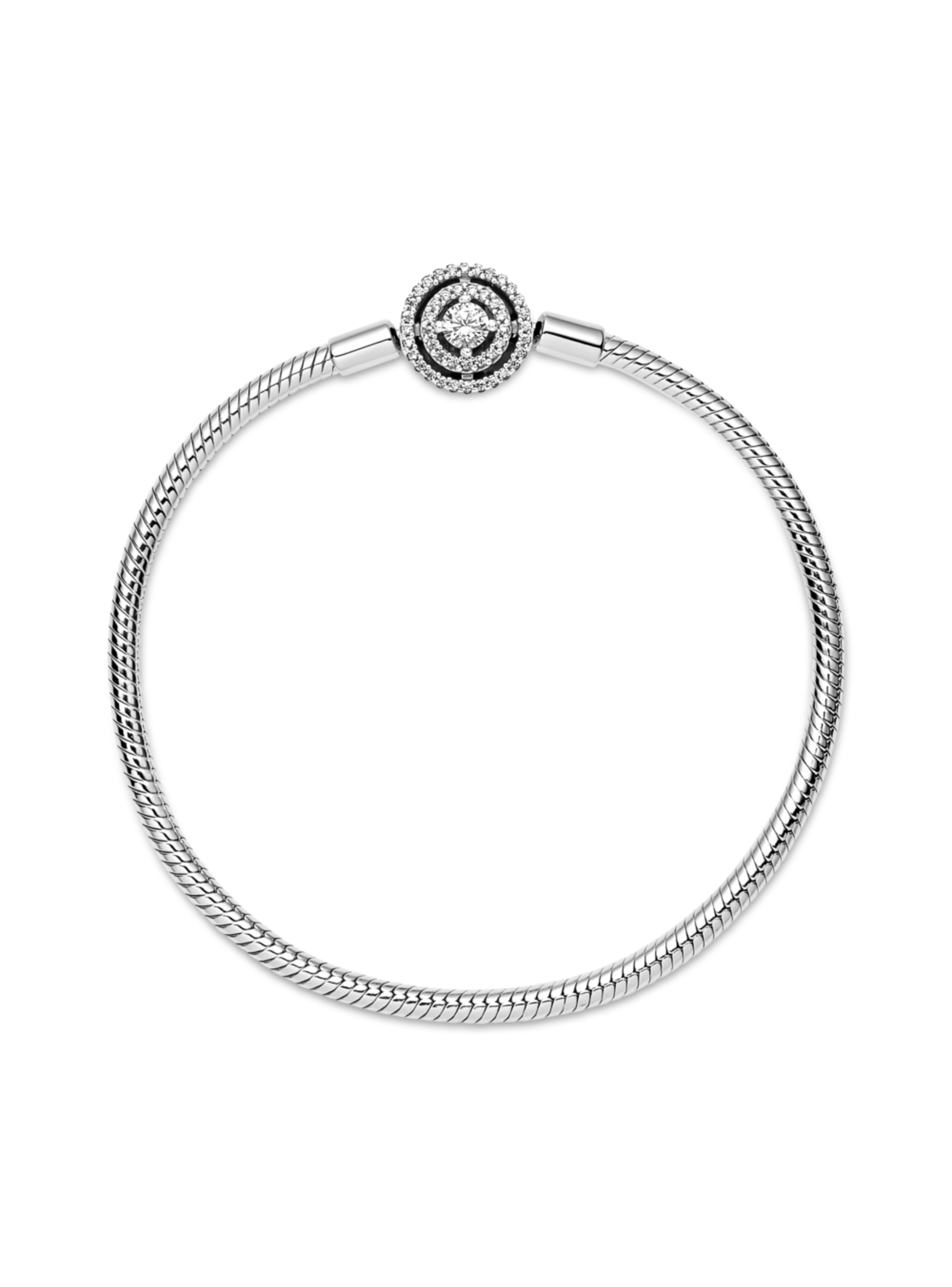 Brazalete en Plata  Momentos Cadena de Serpiente Halo -1