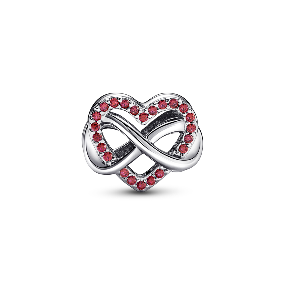 Dije en Plata Corazon Rojo Infinito Circonia Cubica Roja-1