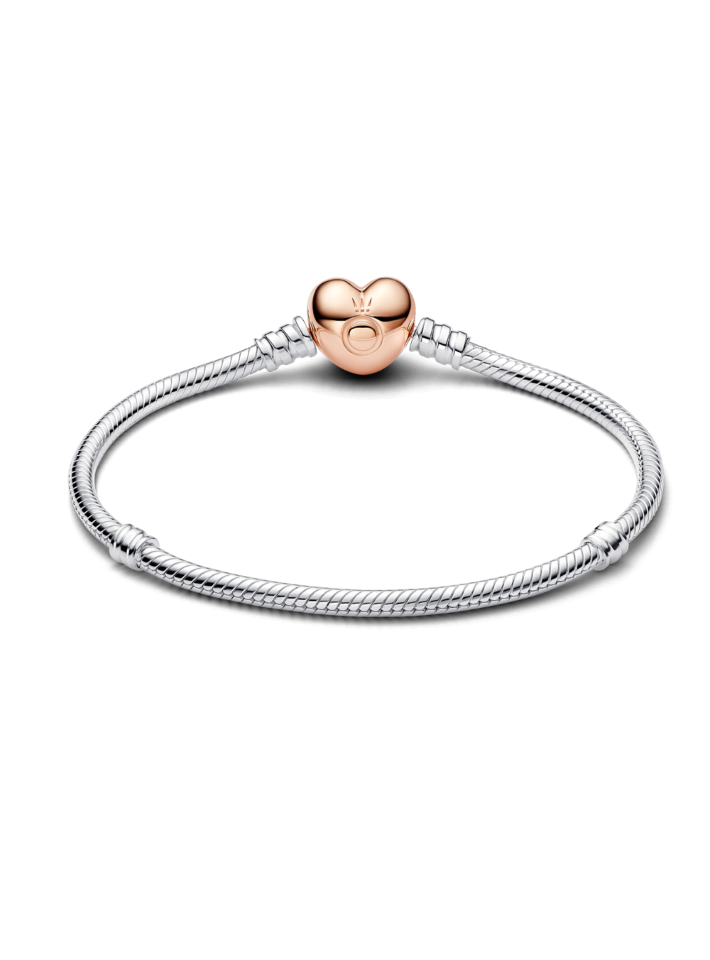 Brazalete Cadena Serpiente Broche Corazon en Rosa-1