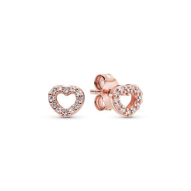Aretes de Tuerca PANDORA Rose Corazones Cautivos -0