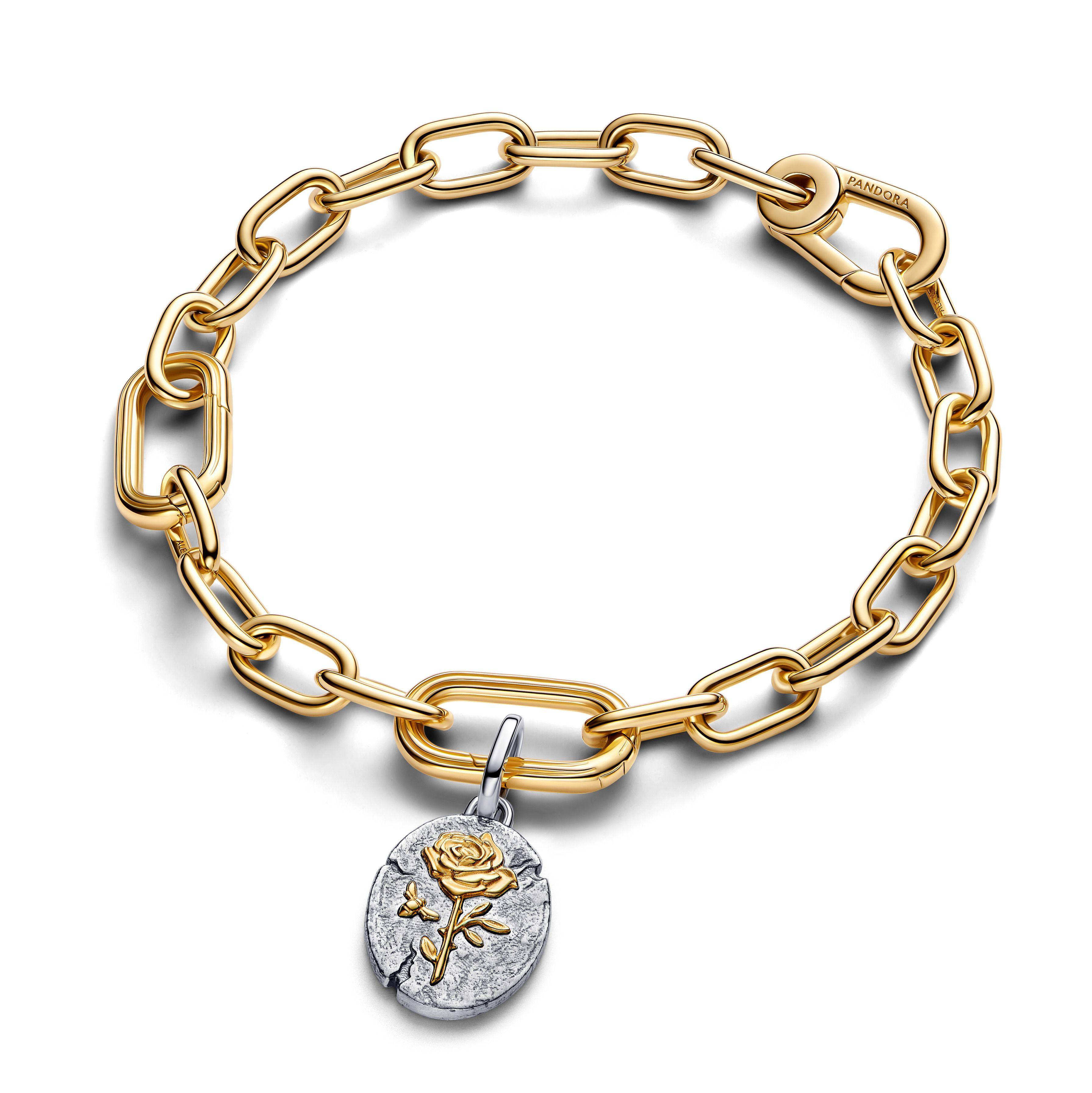 Charm Medallón Rosa en Recubrimiento Oro Rose 14K-2