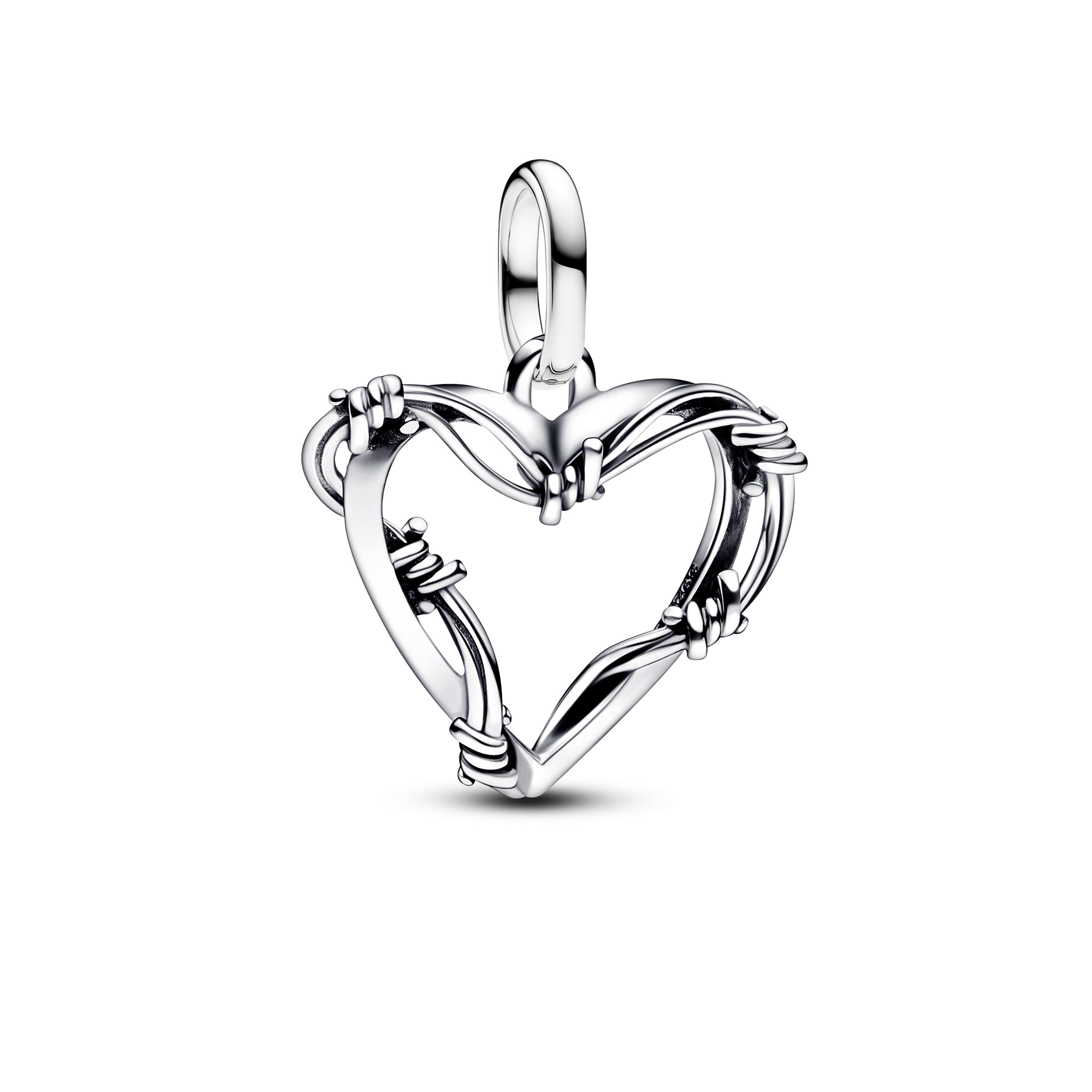 Charm de Medallón Corazón de Alambre-0