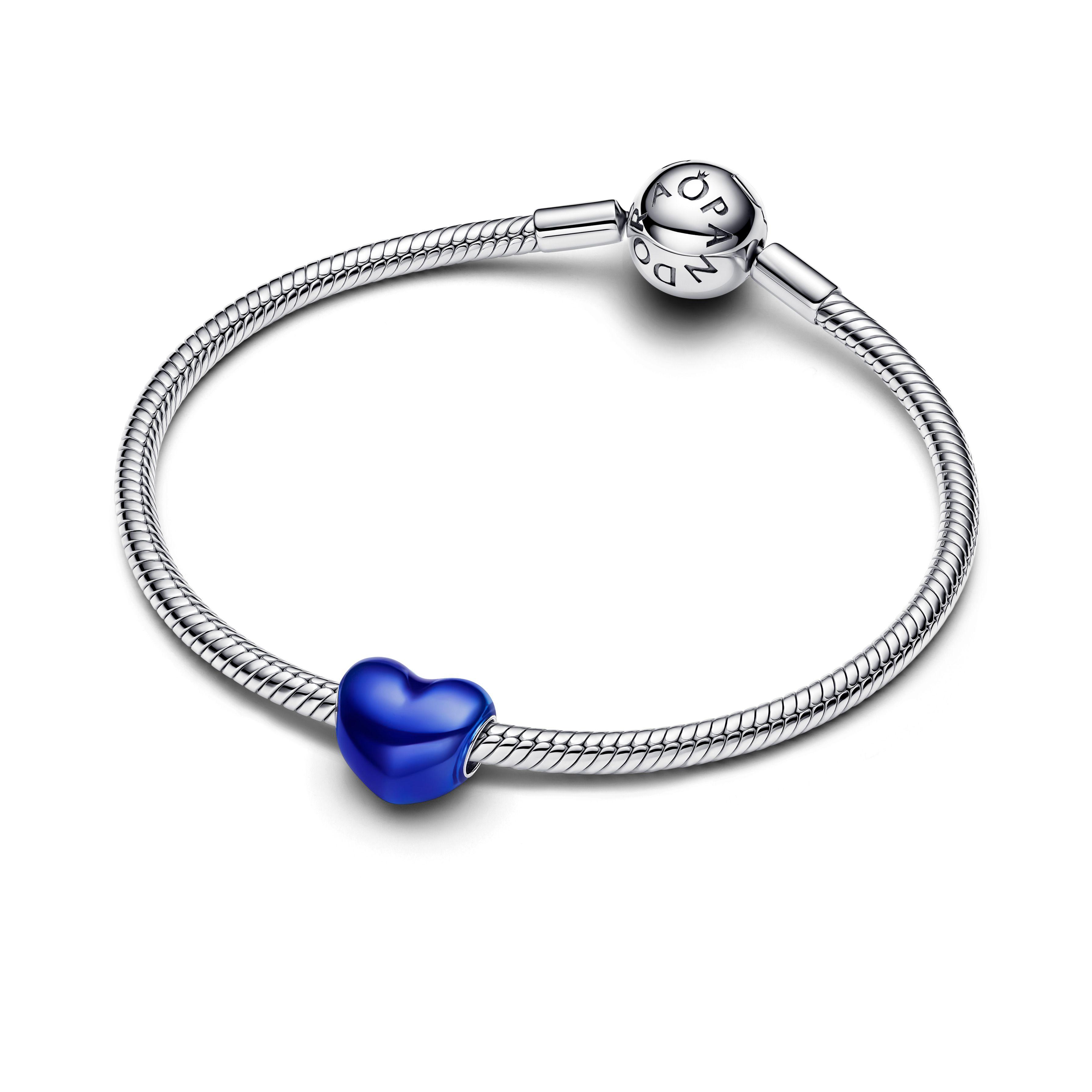 Charm Corazón Metálico Azul-2
