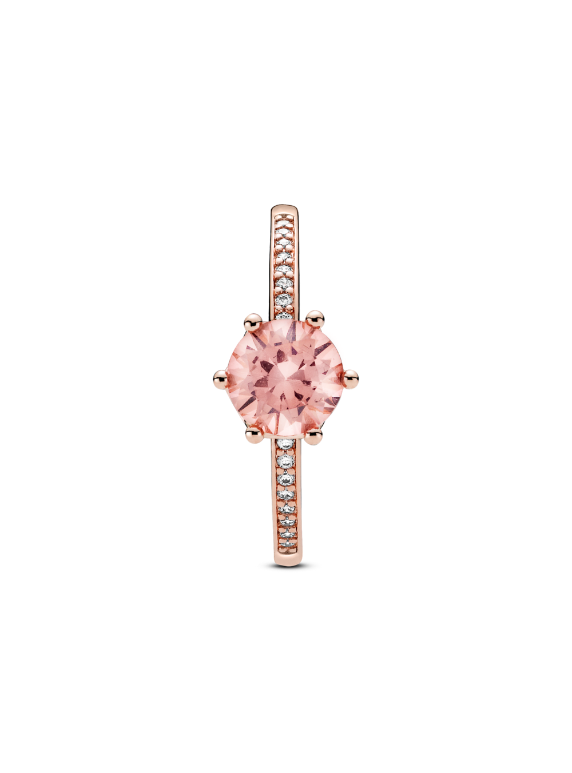 Anillo Solitario Corona Brillante Recubrimiento Oro Rosa-0