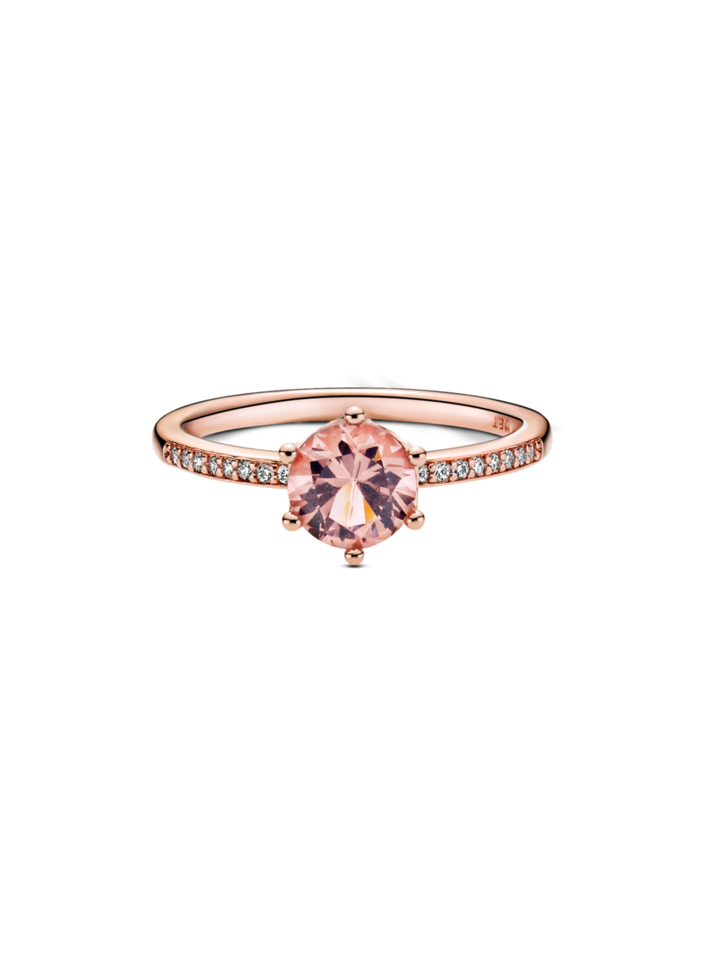 Anillo Solitario Corona Brillante Recubrimiento Oro Rosa-1