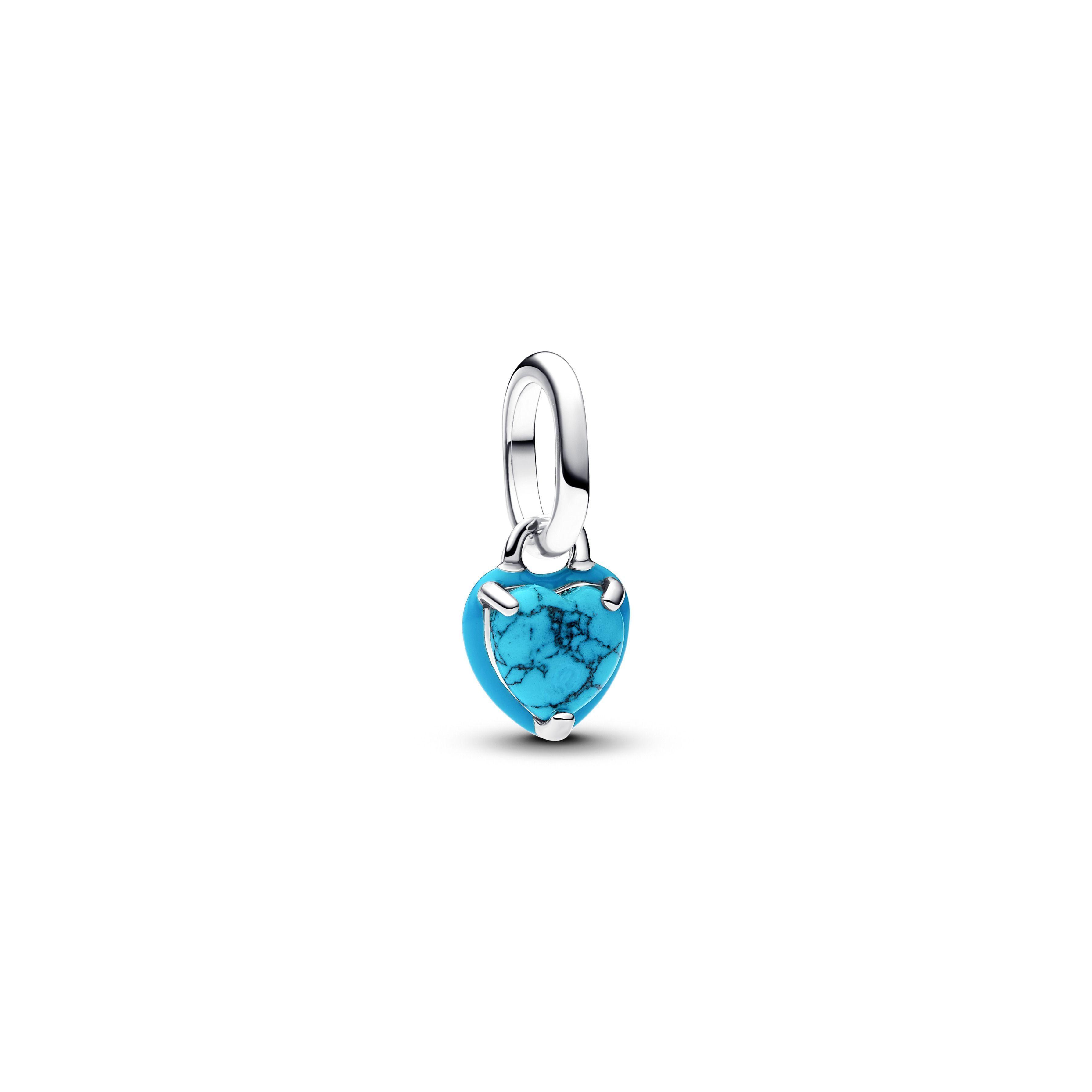 Mini Charm Colgante Corazón Color Turquesa-0