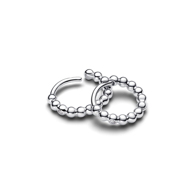 Aretes Huggie con Cuentas-1