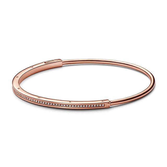 Brazalete Rígido Pandora Signature I-D Pavé-0