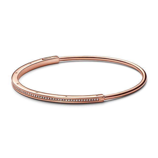 Brazalete Rígido Pandora Signature I-D Pavé-0