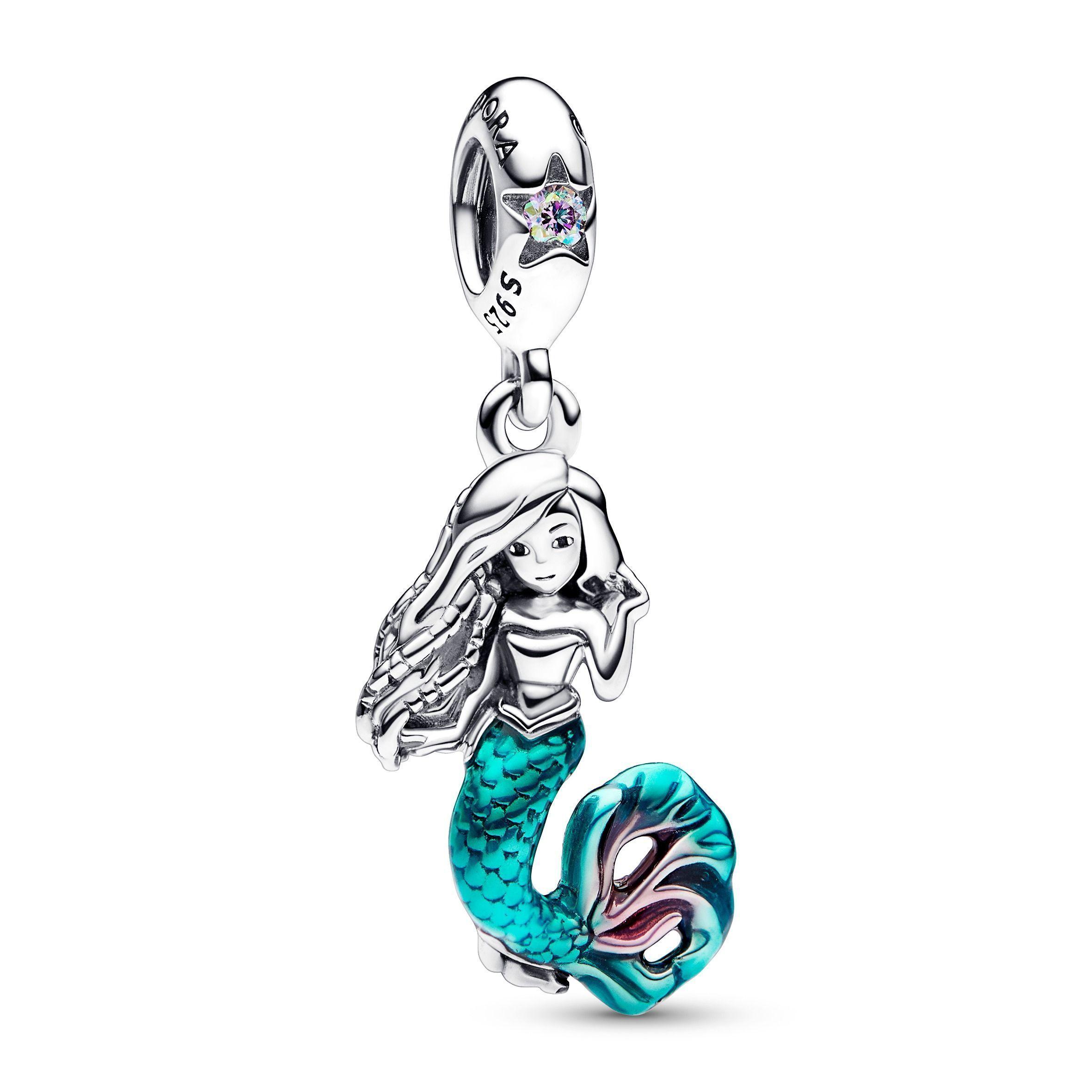 Charm en Plata Disney La Sirenita Ariel Circonia-0