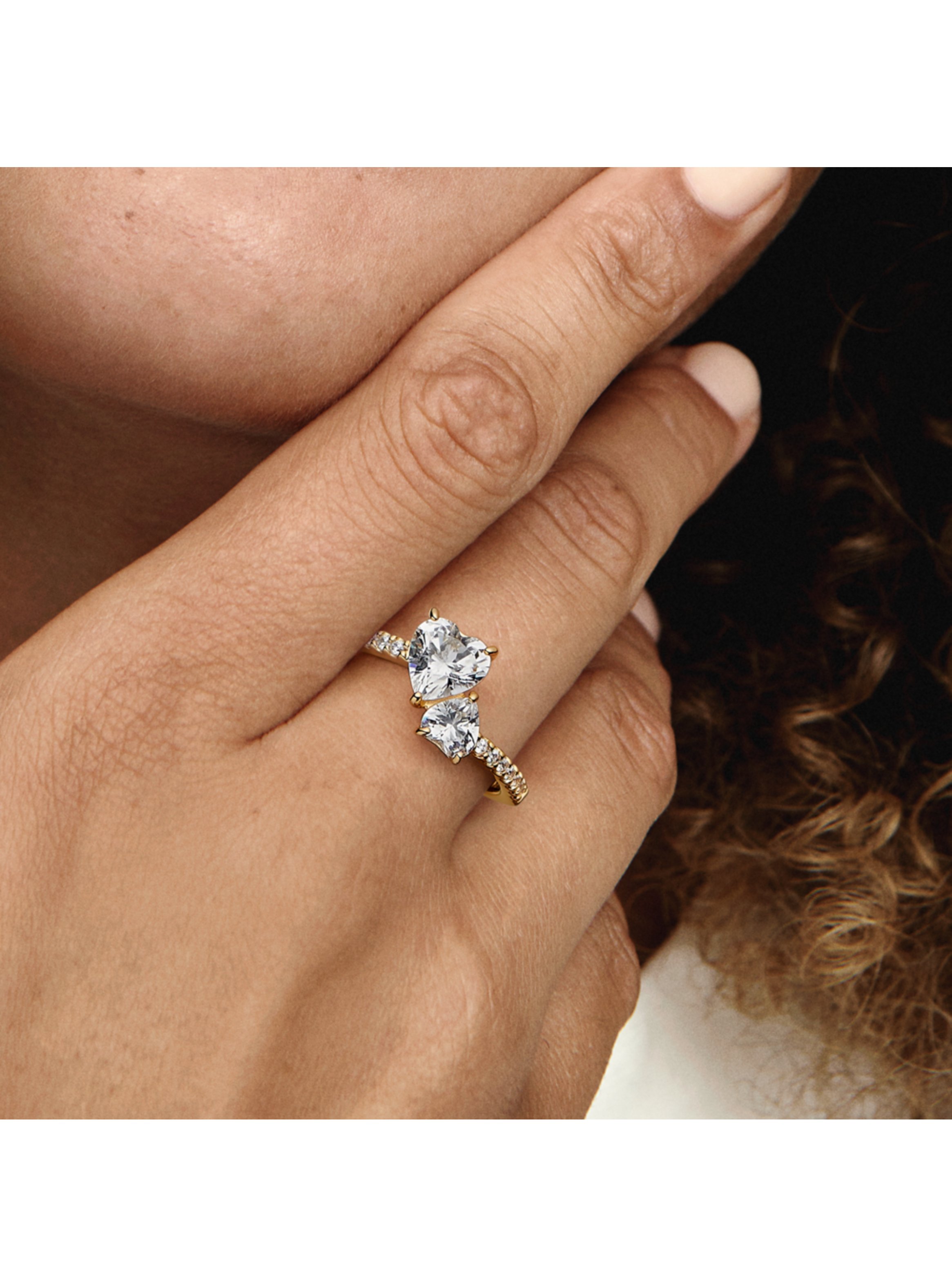 Anillo  en Shine Doble Corazon Brillante -2
