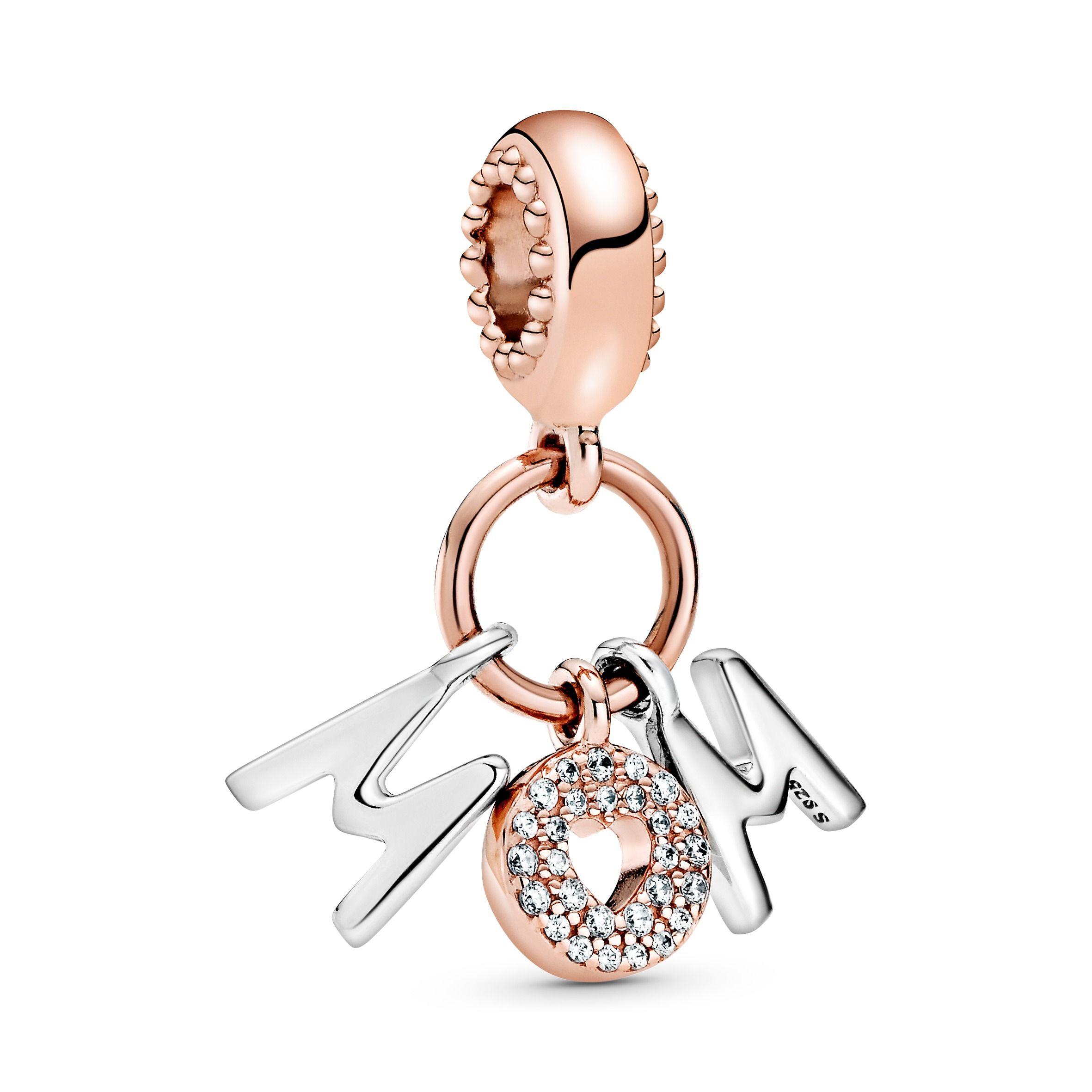 Charm con Las Letras de Recubrimiento en Oro Rosa de 14K-0
