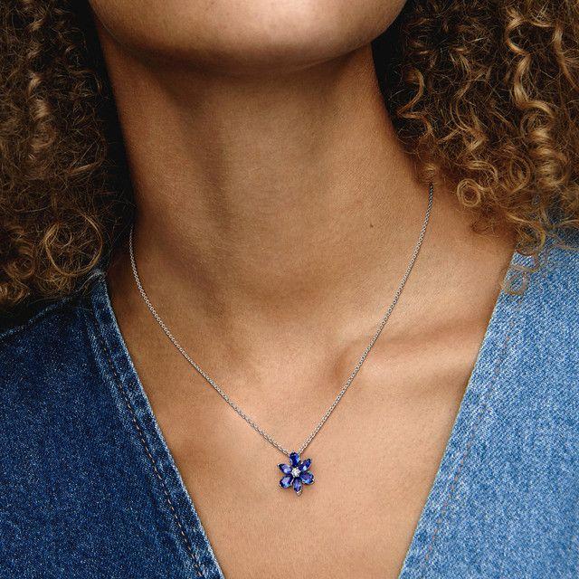 Collar Herbario Brillante Azul-2