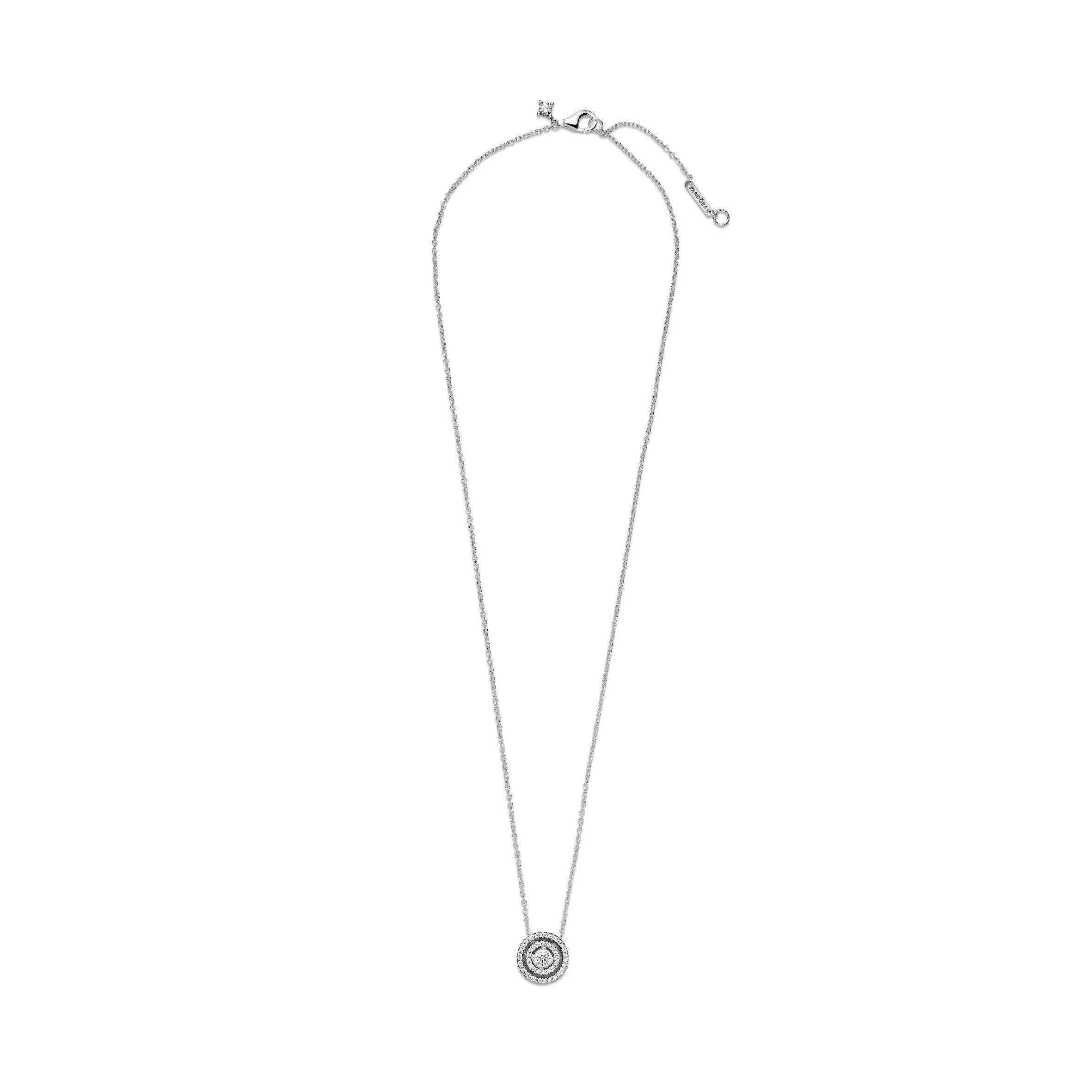 Collar en Plata Doble Halo Brillante -1