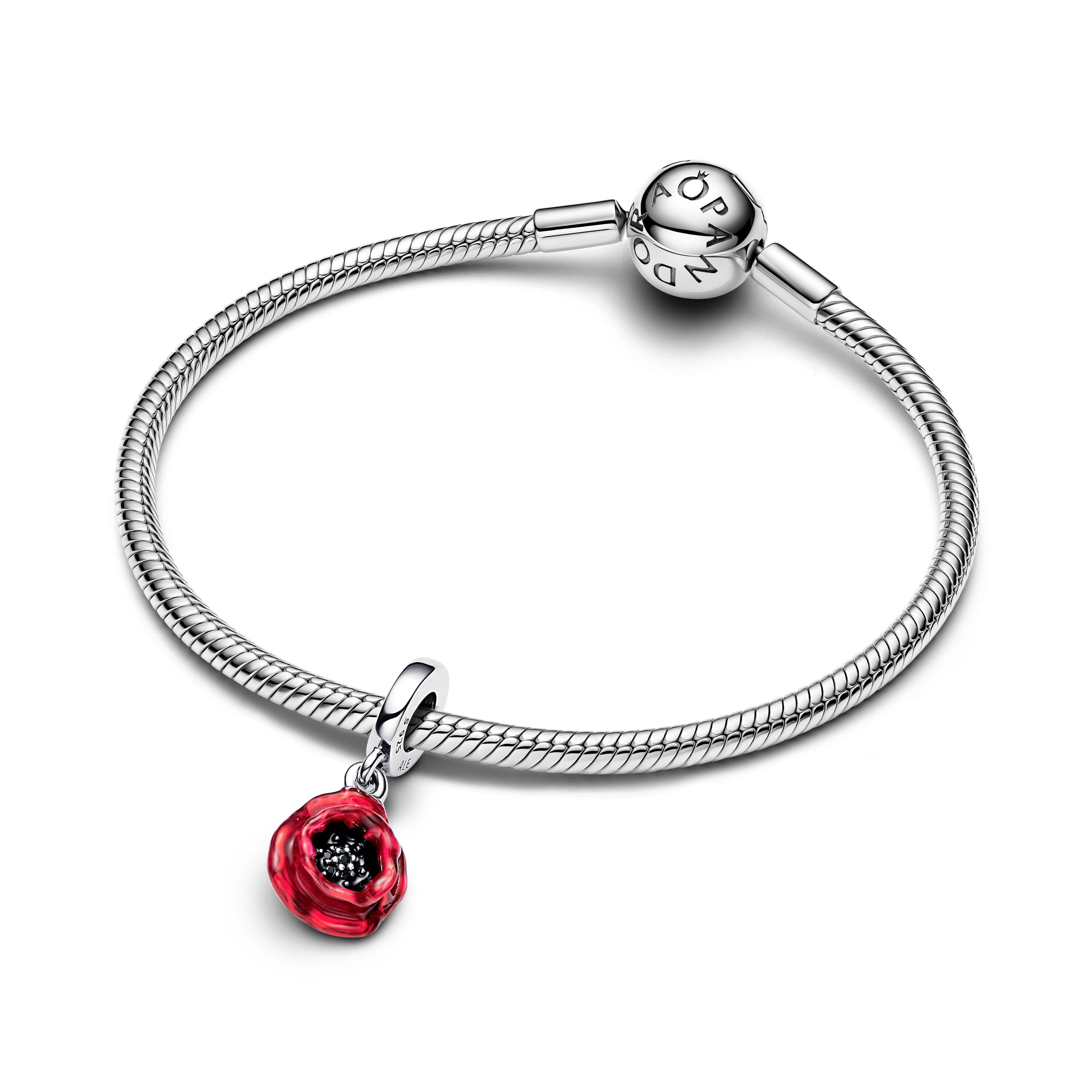 Charm Colgante Flor Roja-2