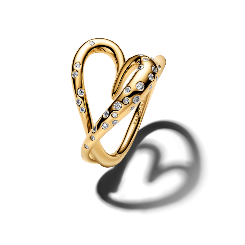 Anillo Corazón con Forma Orgánica Engastado con Piedra-1