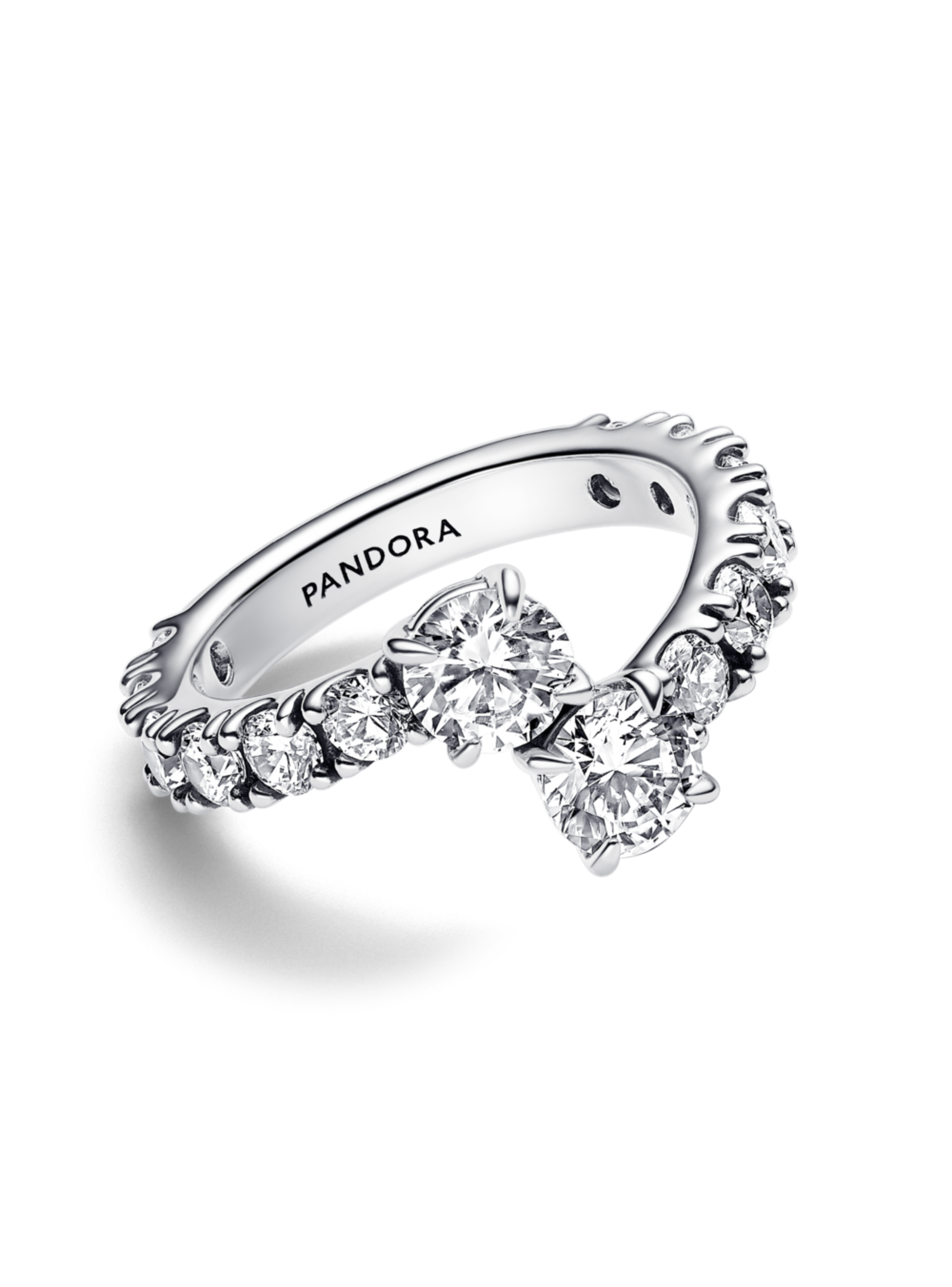Anillo en Plata de Banda superpuesta Brillante-0