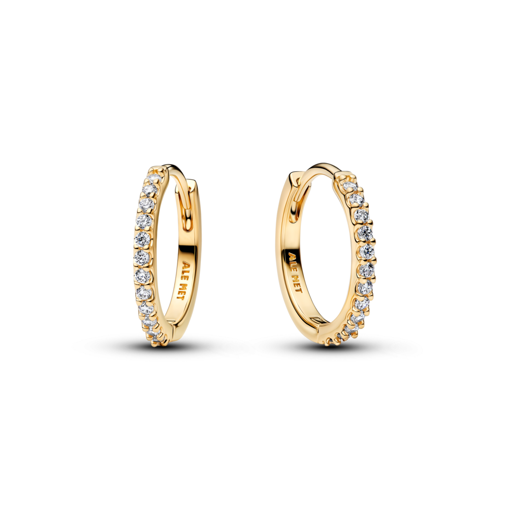 Aretes de Aro Mini Onda Resplandeciente Dorados-0