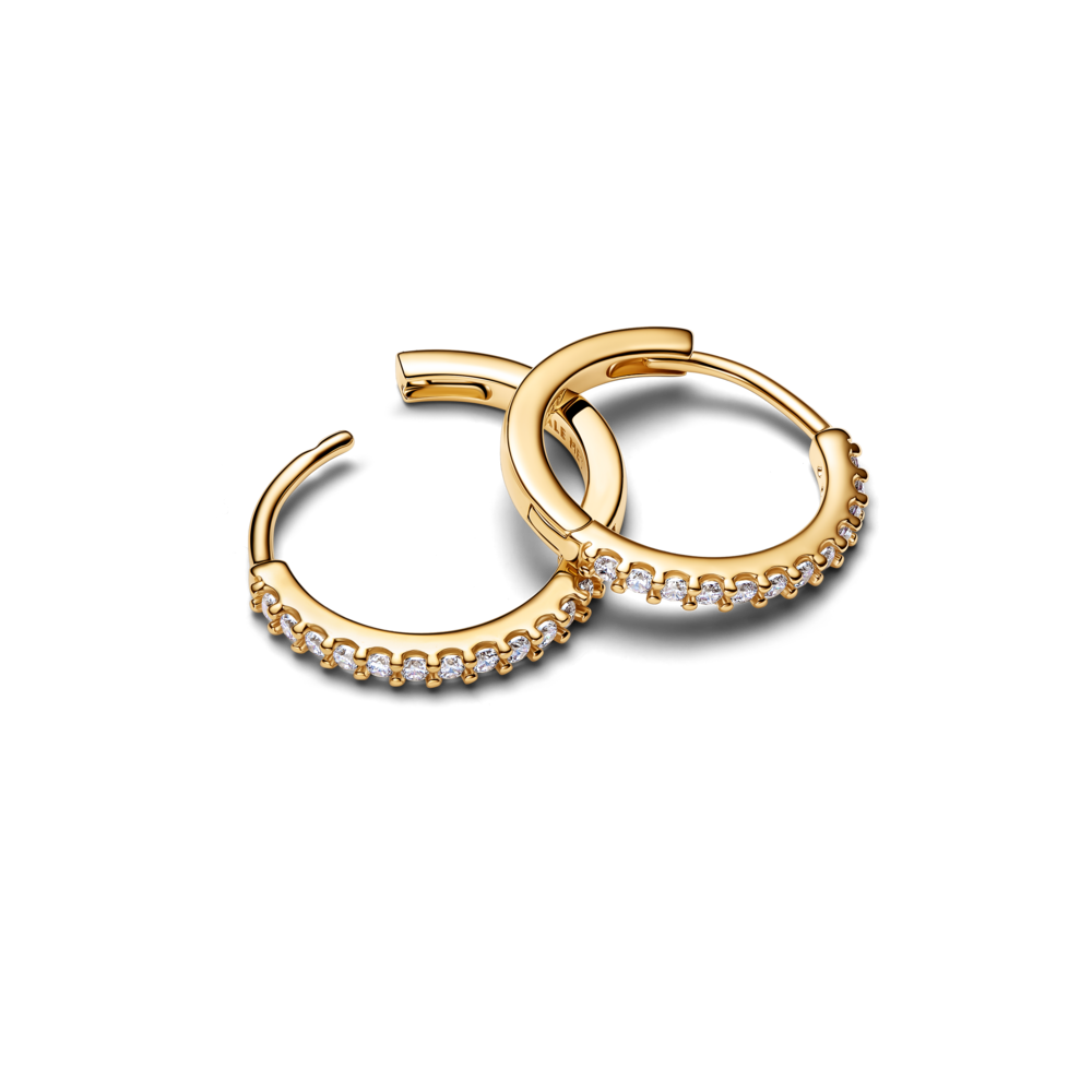 Aretes de Aro Mini Onda Resplandeciente Dorados-1