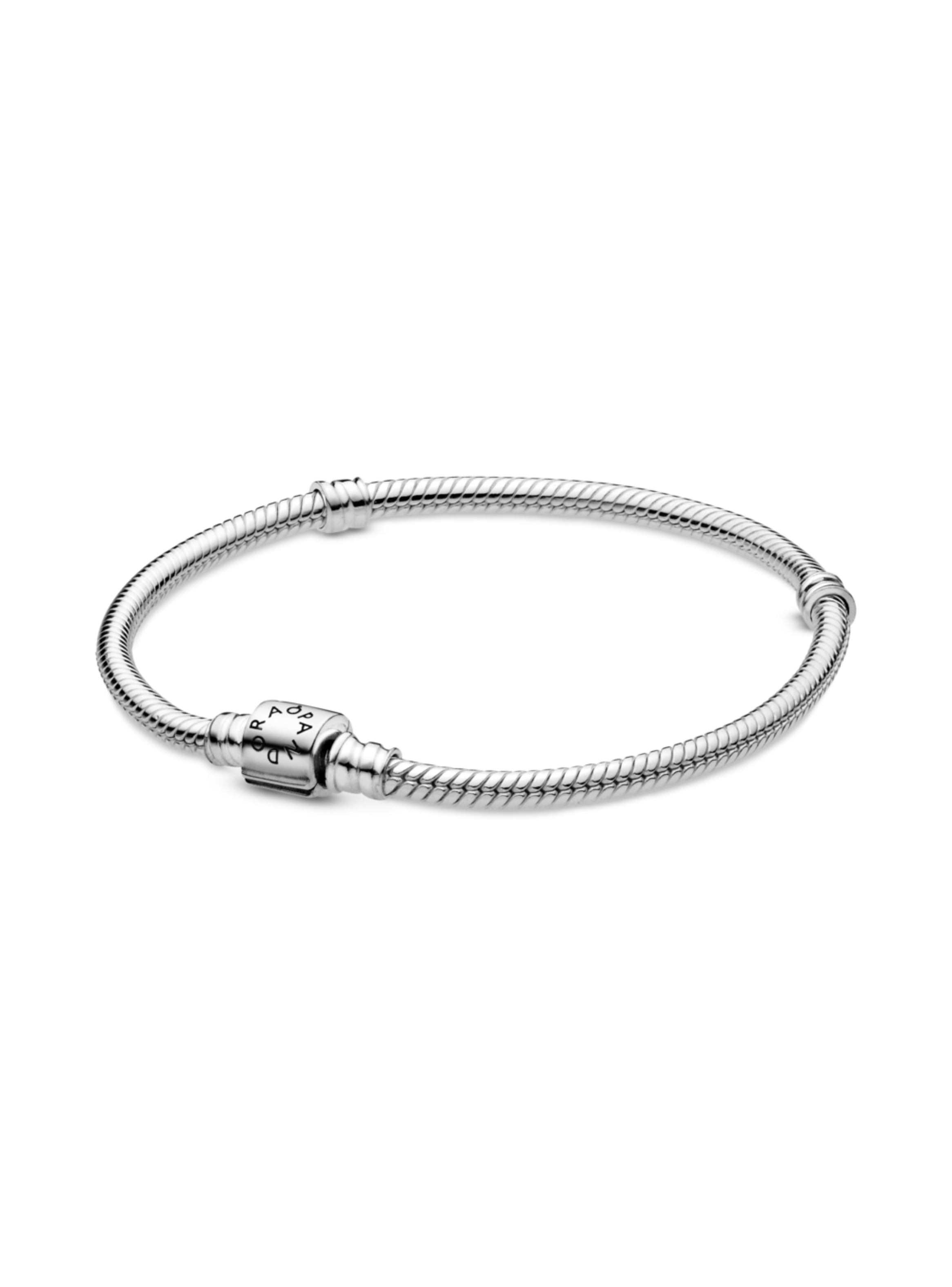 Brazalete en Plata Momentos Cadena de Serpiente Cierre de Barril-2