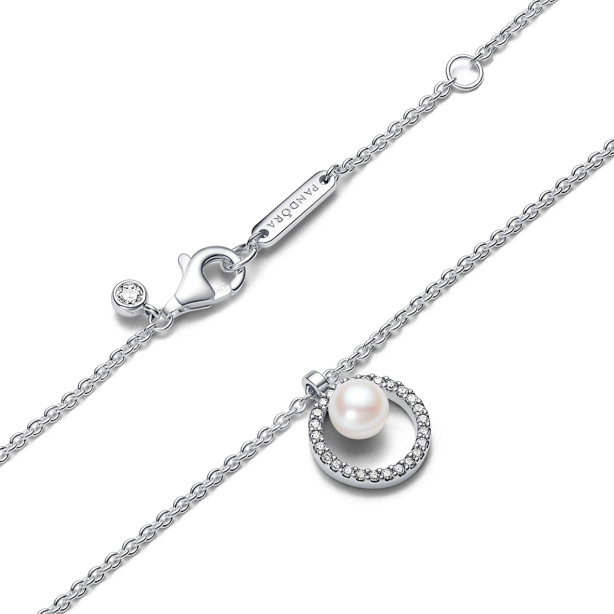 Collar Perla Cultivada de Agua Dulce y Pavé-2