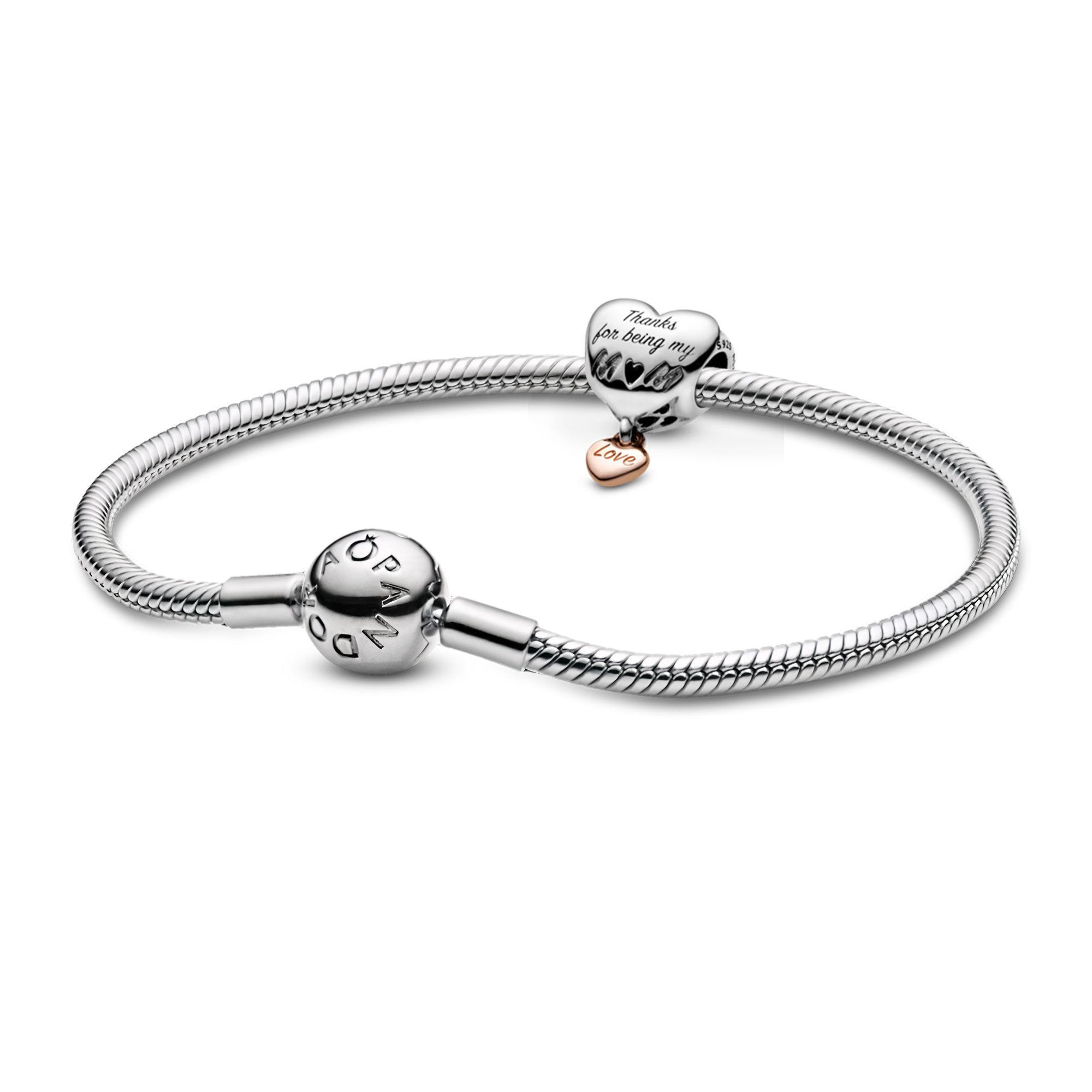 Gift Set Pulsera con Dije Rose y Plata Corazon Te Amo Mama-0