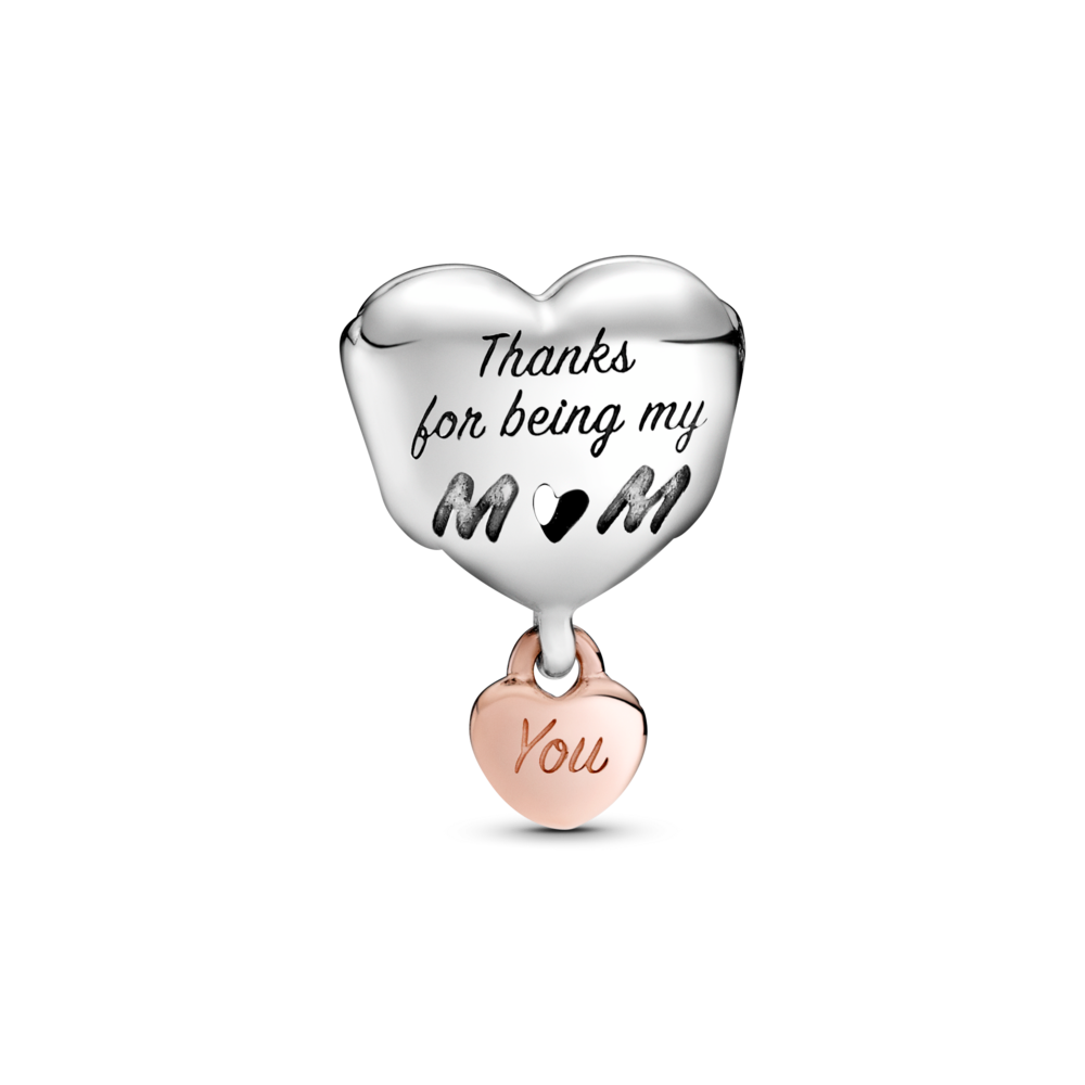 Gift Set Pulsera con Dije Rose y Plata Corazon Te Amo Mama-1