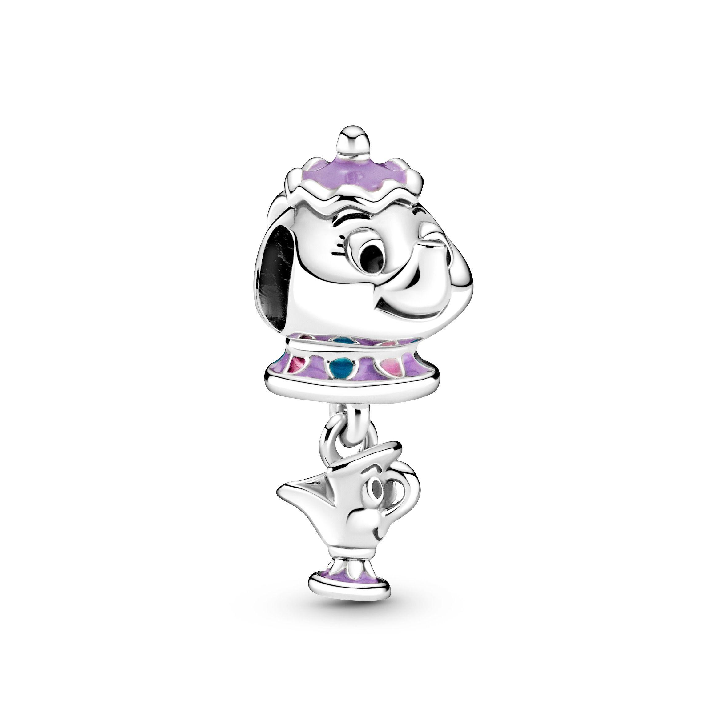 Dije en Plata Disney La Bella y la Bestia Sra. Potts y Chip -0