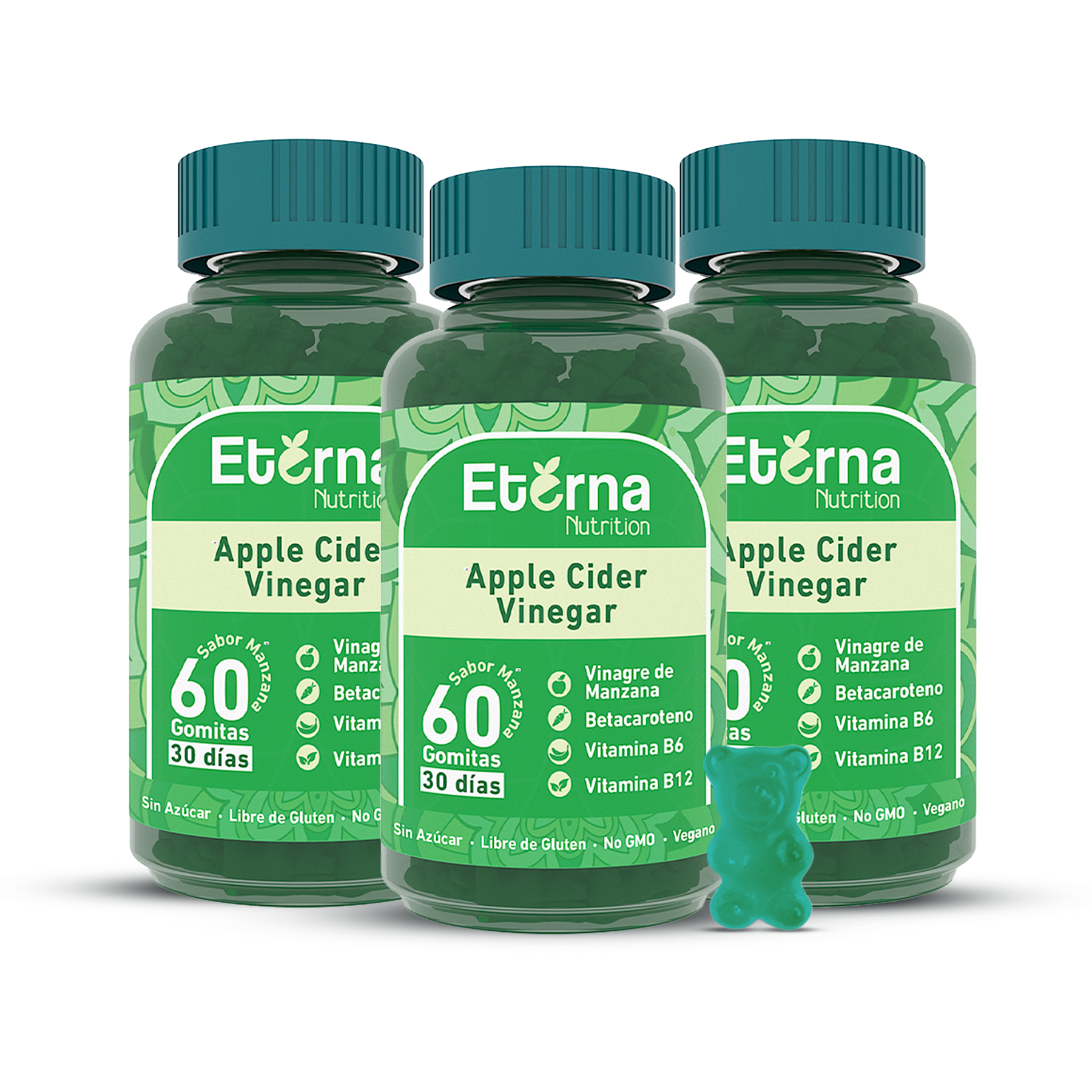 3x Gomitas de Vinagre de Manzana-0