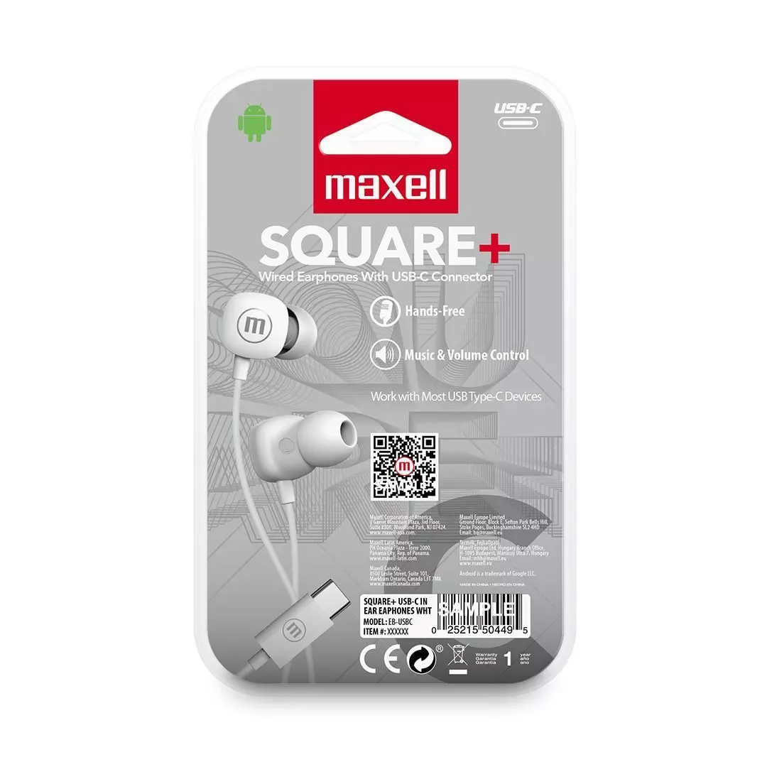 Audífonos Maxell Tipo C Square Blanco-2