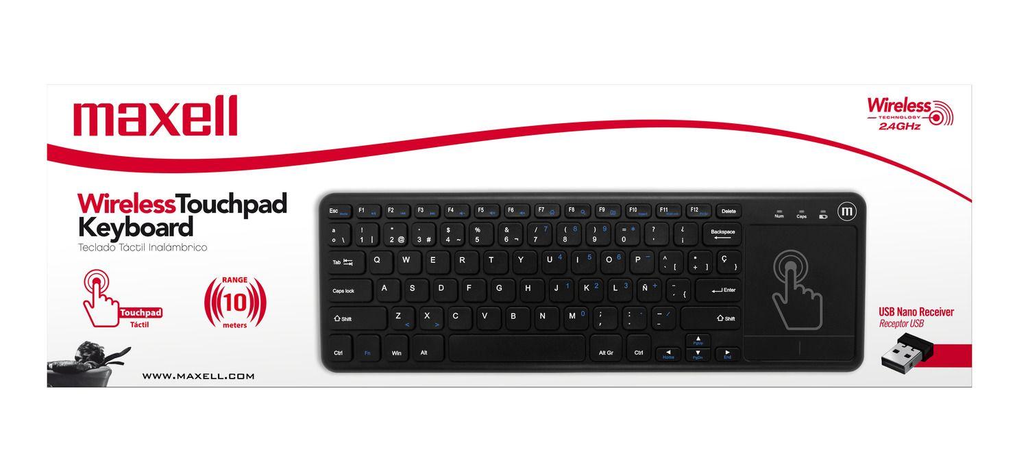 Teclado Inalámbrico Maxell Slim Multifuncional Touchpad WKBC-900-2