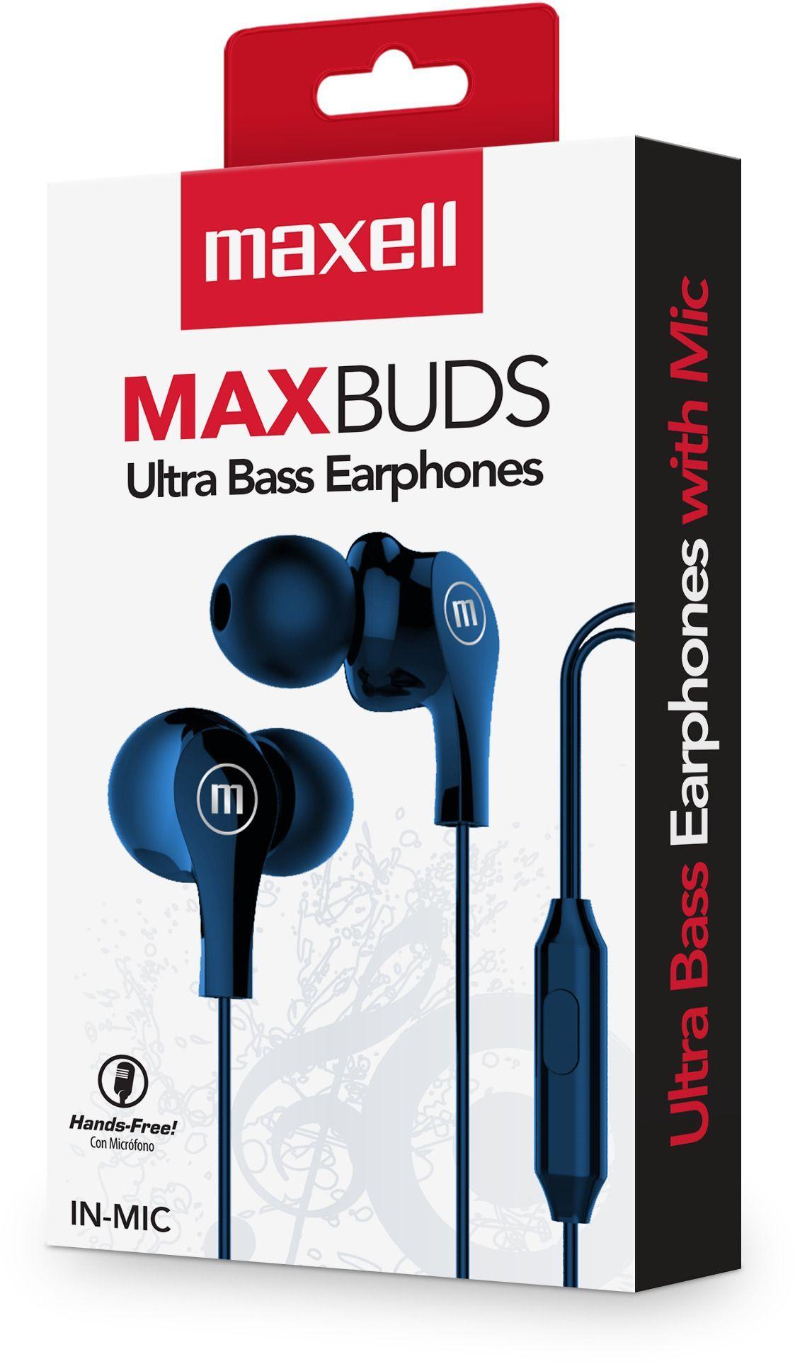 Audífonos Maxell In Ear Estéreo Con Microfono Azul-2