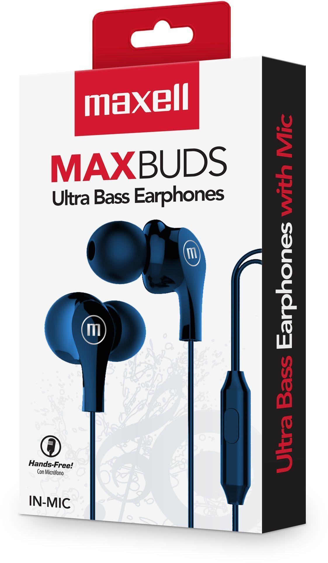 Audífonos Maxell In Ear Estéreo Con Microfono Azul-2