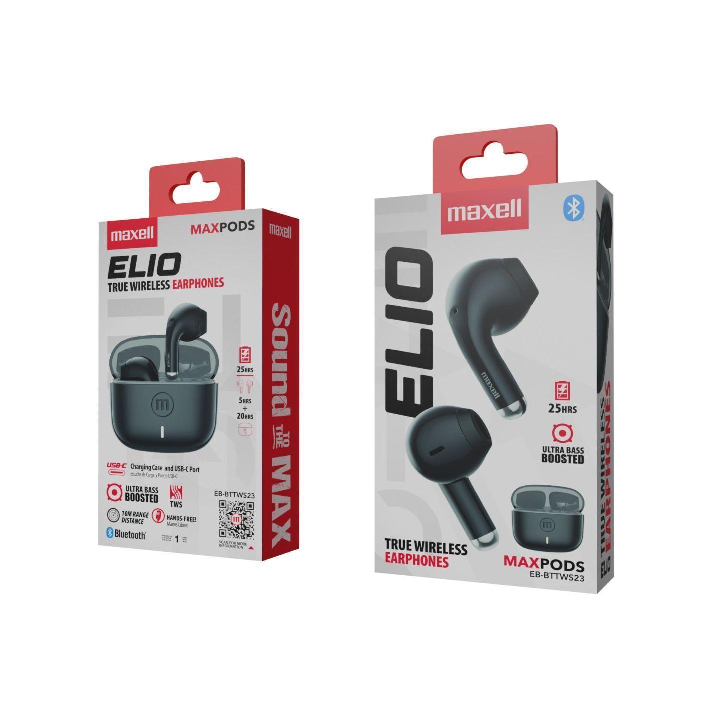 Audífonos Bluetooth Inalámbricos Maxell ELIO 12 Horas Negro/Gris-2
