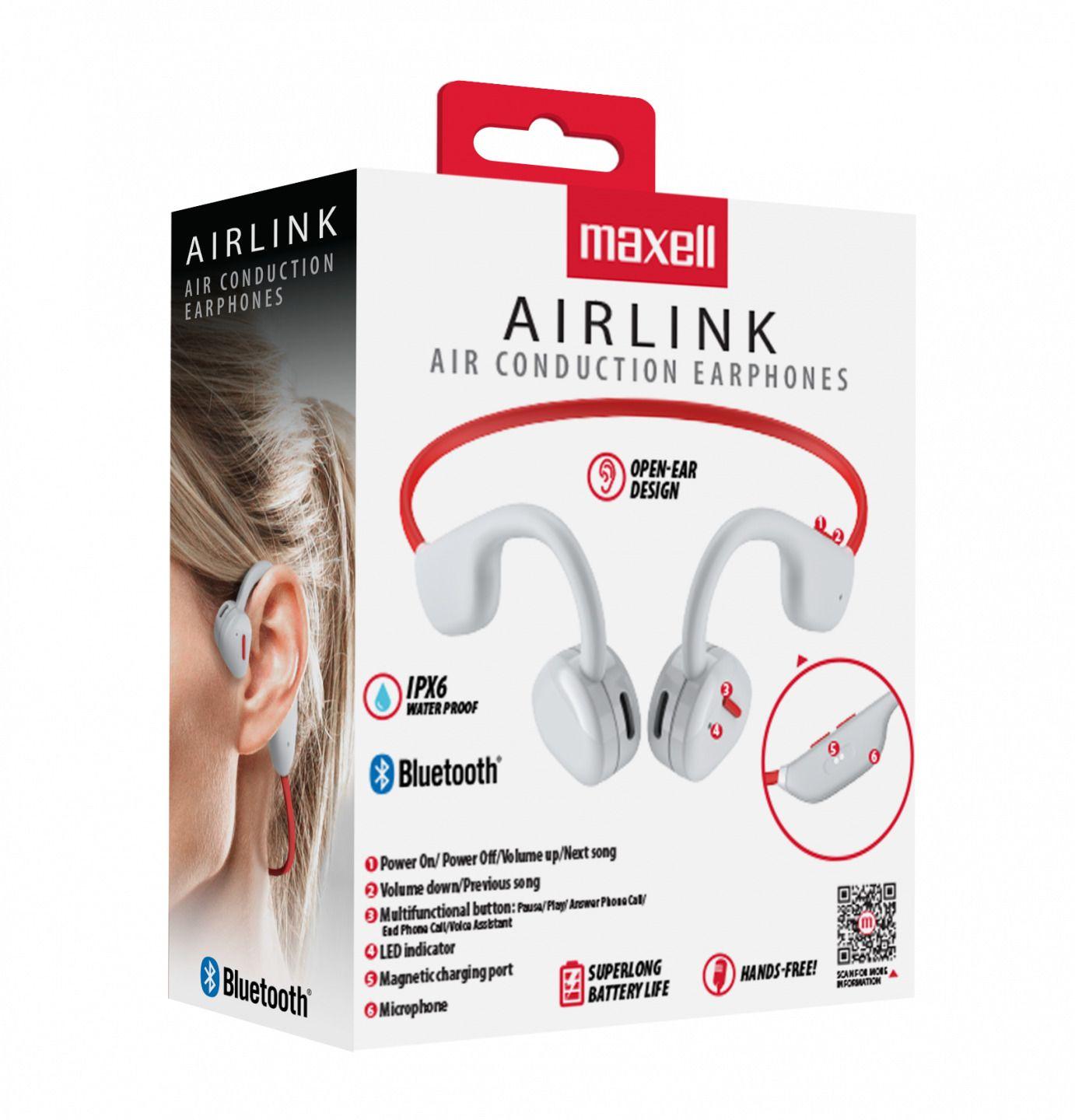 Audífonos Deportivos Maxell Airlink Bluetooth Ipx5 7 Horas Gris-2