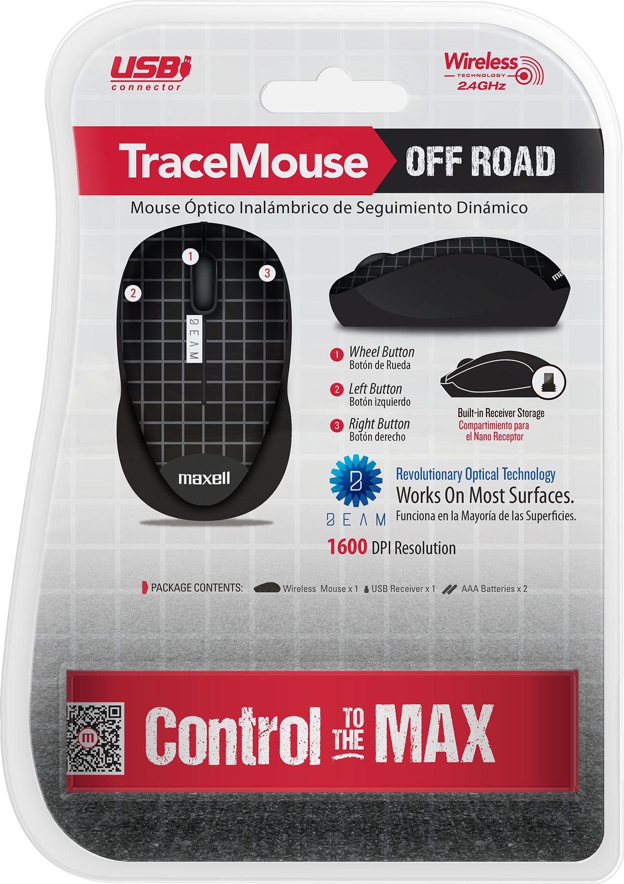 Mouse Óptico Inalámbrico Maxell Trace 1600 Dpi 2.4ghz Negro-3