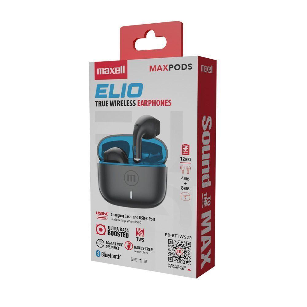 Audífonos Bluetooth Inalámbricos Maxell ELIO 12 Horas Negro/Azul-4