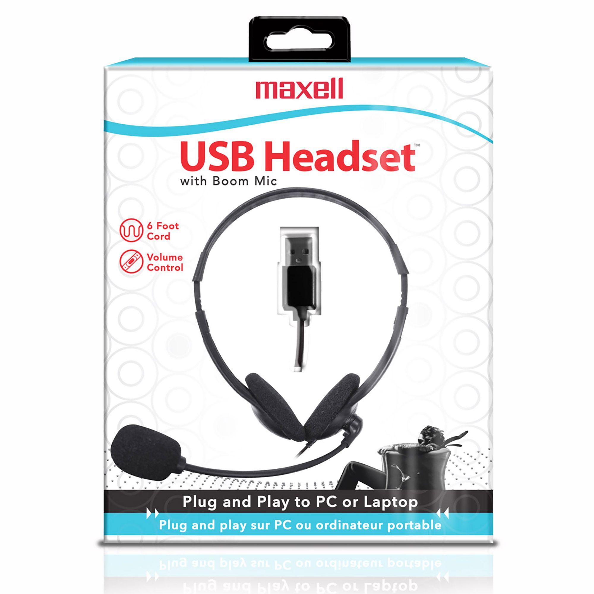 Audífonos Maxell Usb Con Microfono Control De Volumen 1.8Mts-0
