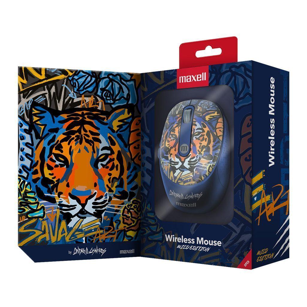 Mouse Inalámbrico Maxell Diseño Wild 4000dpi Usb/usb-c Tigre-2