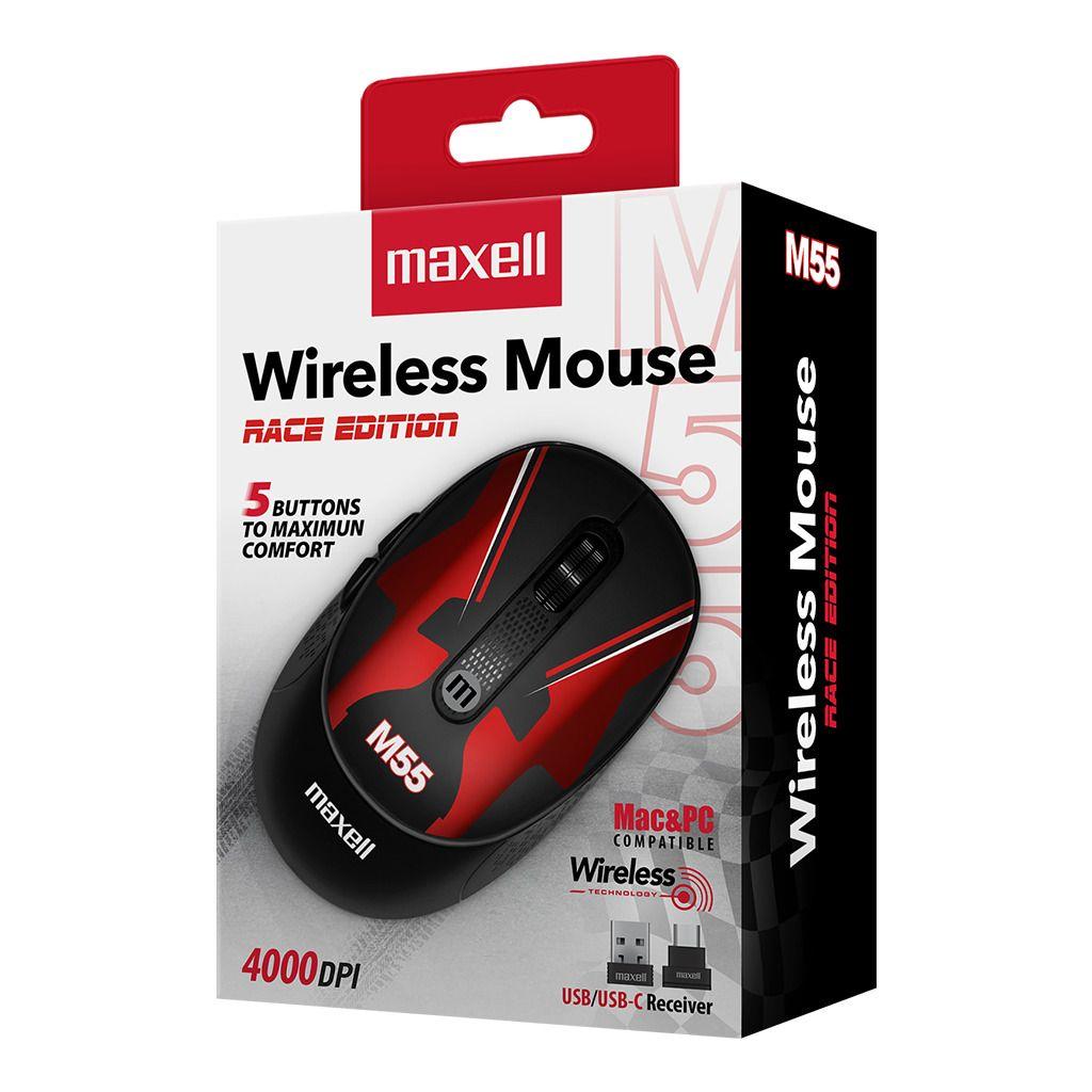 Mouse Inalámbrico Maxell Diseño Race 4000dpi Usb/usb-c M55-2
