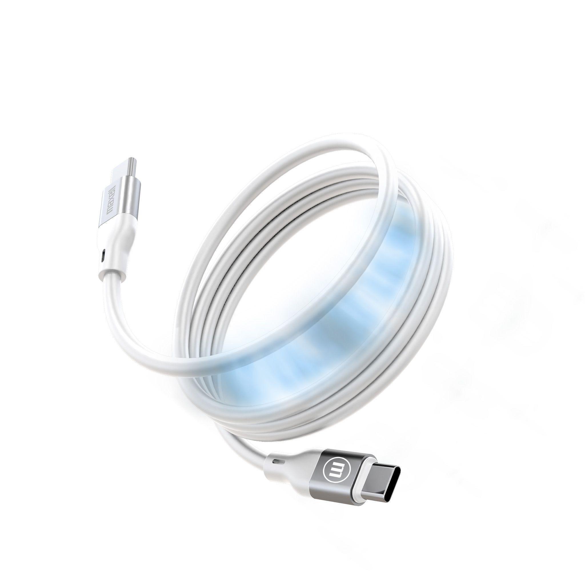 Cable Magnético 60W USB C a USB C Maxell 1.2 Metros Carga Rápida Blanco-0