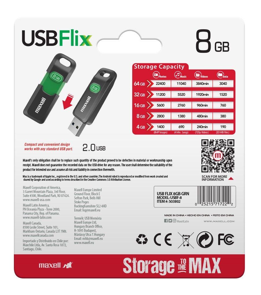 Pendrive Maxell FLIX 8GB 2.0-3