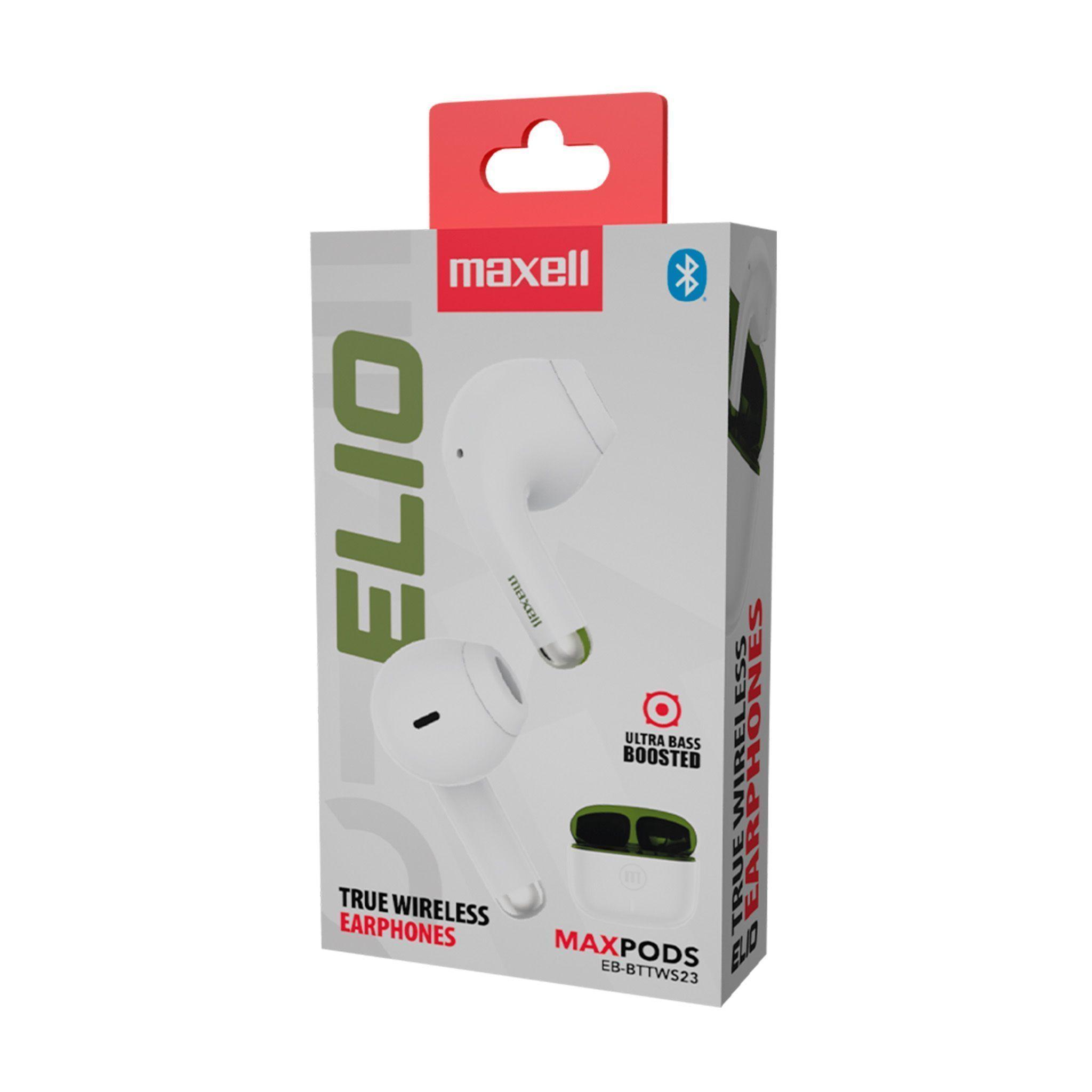 Audífonos Bluetooth Inalámbricos Maxell ELIO 12 Horas Blanco/Verde-3